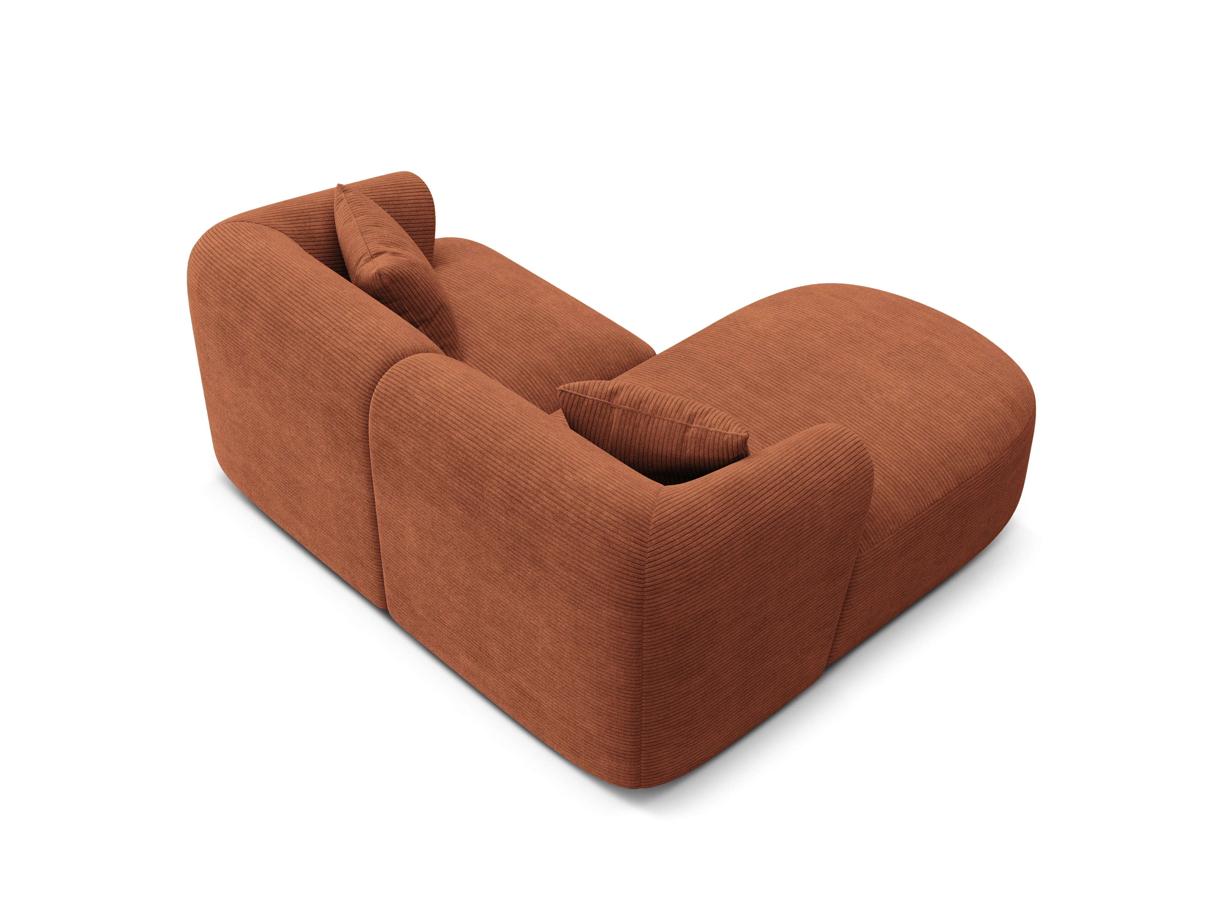 Linksseitiges 3-Sitzer-Sofa CAMPI in ziegelrotem Cord