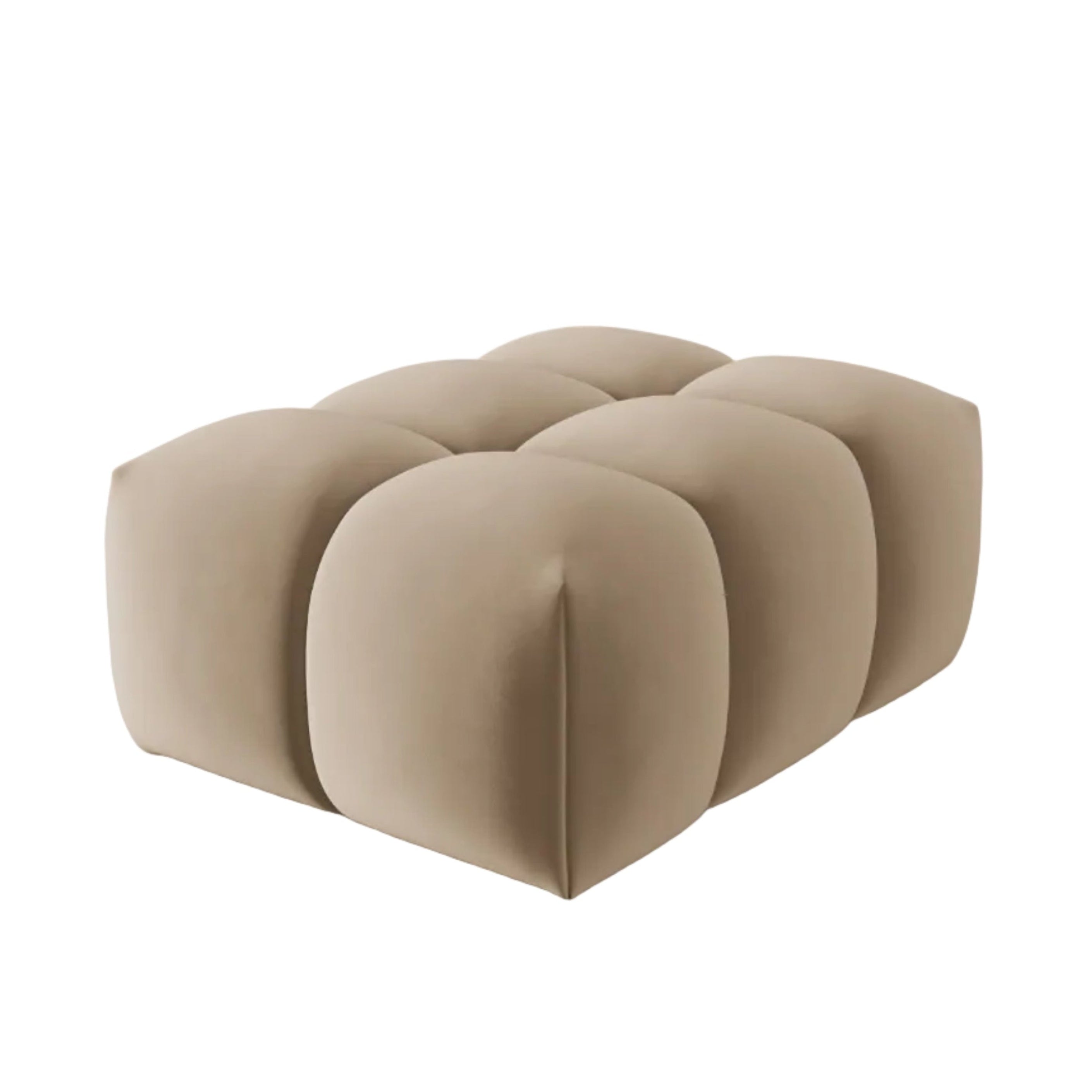 VERONA Sand Velvet Pouf