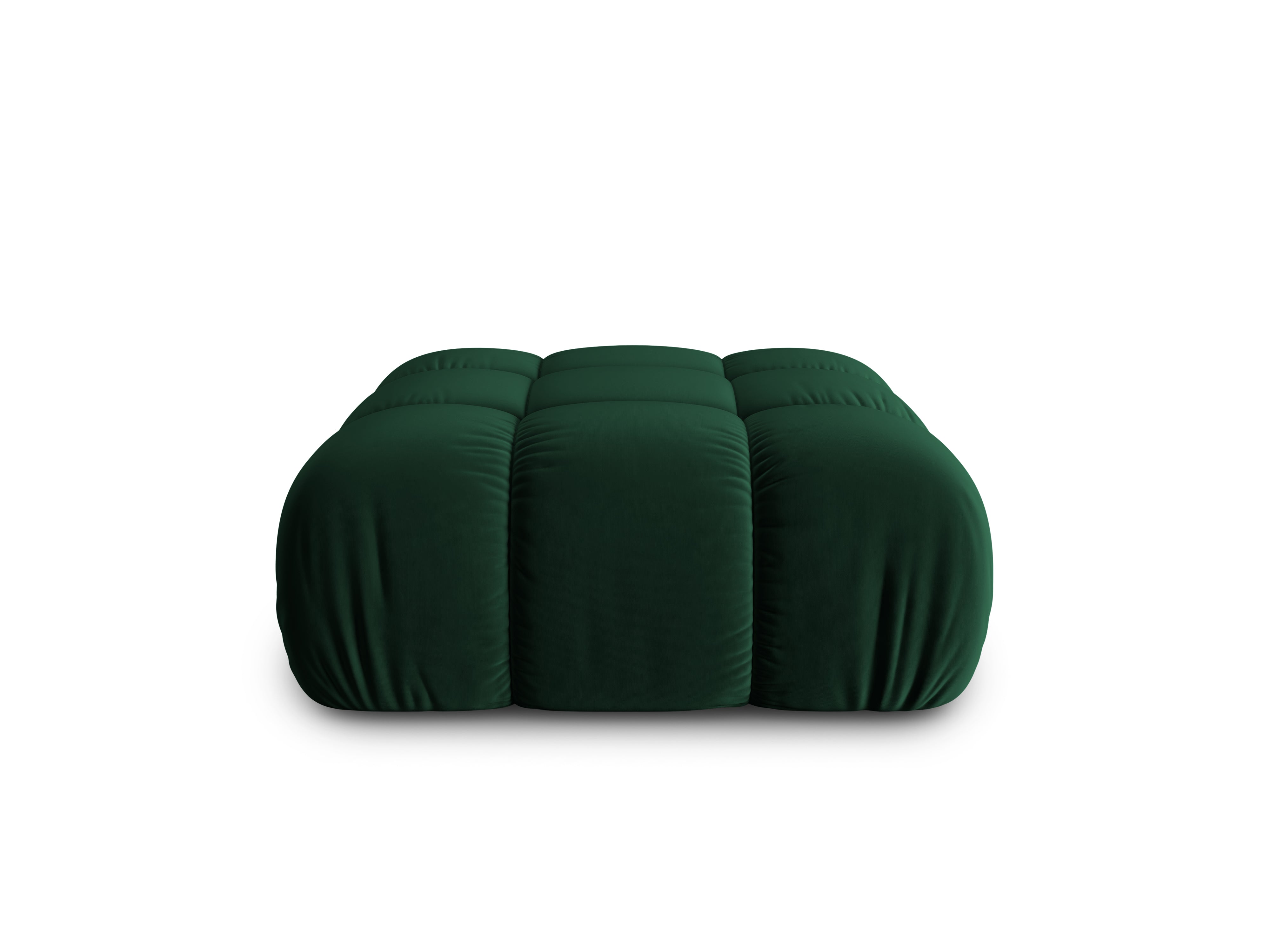 CORTINA Velvet Pouf in Bottle Green