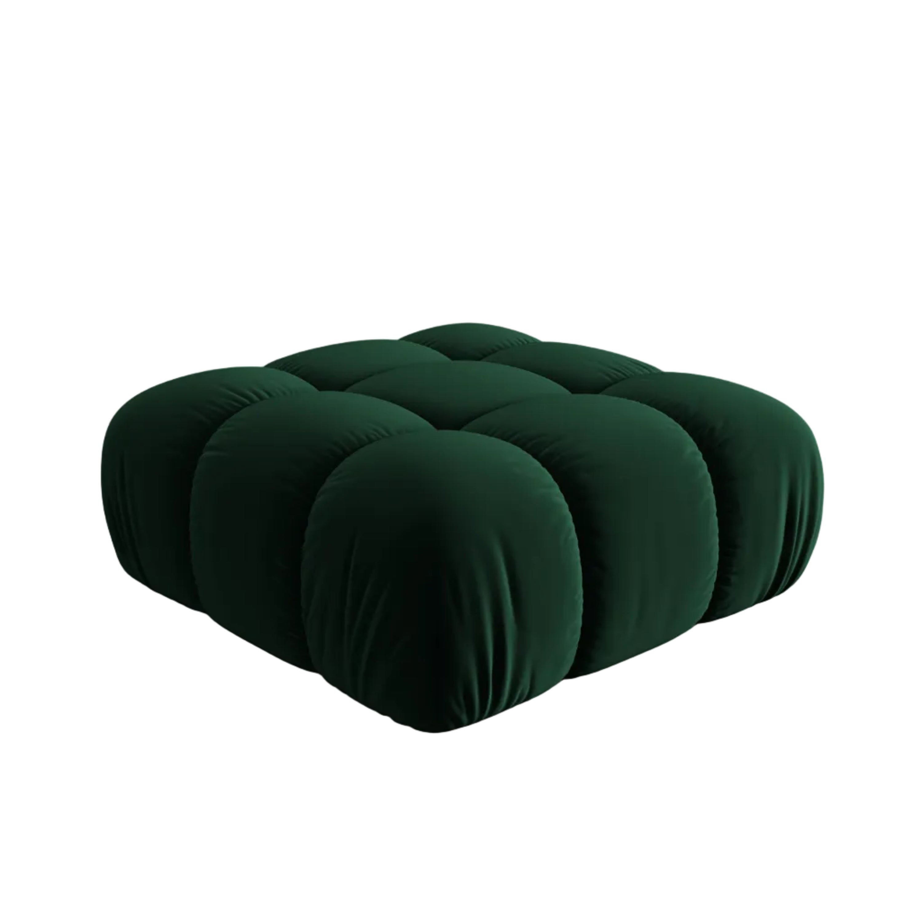 CORTINA Velvet Pouf in Bottle Green