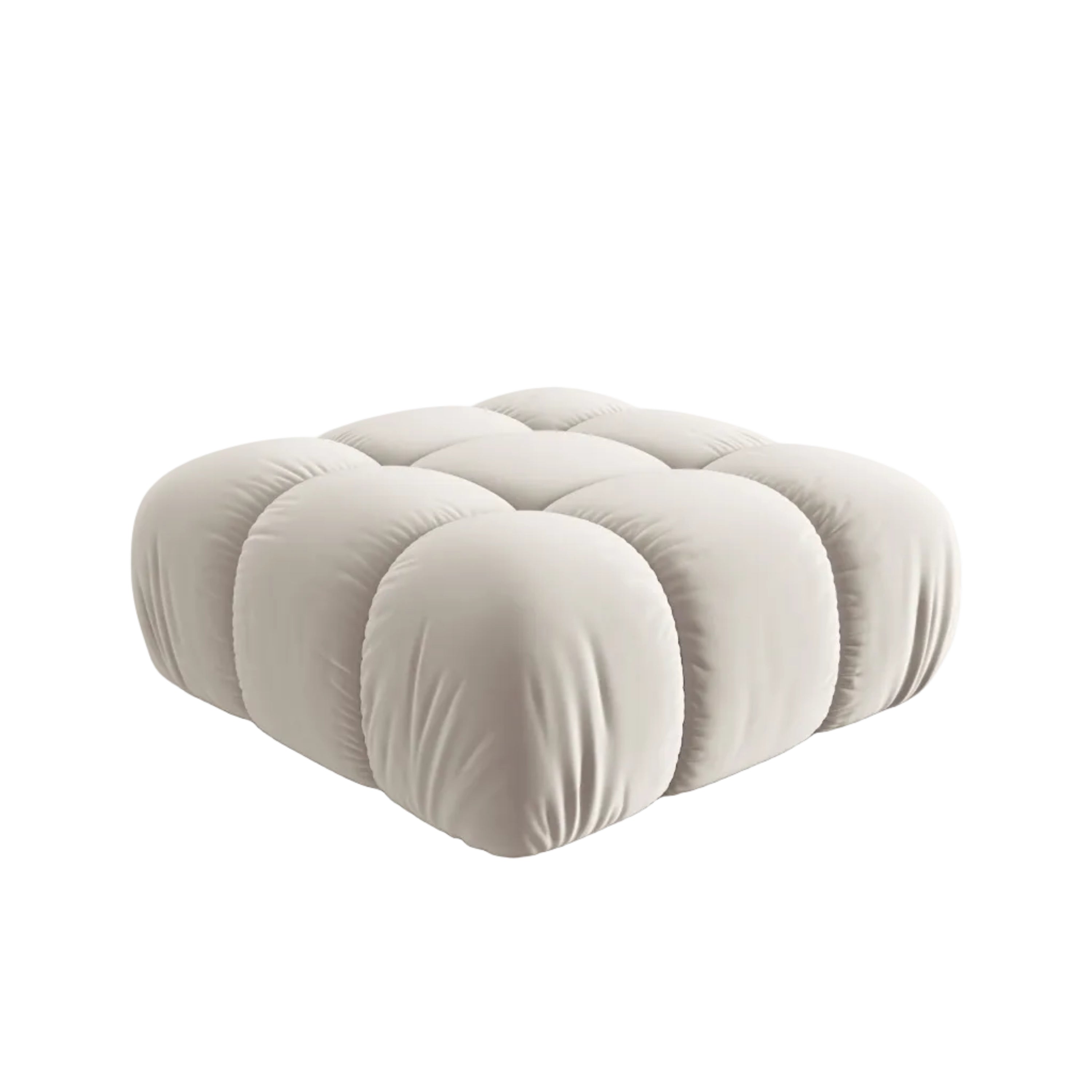 CORTINA Beige Velvet Pouf