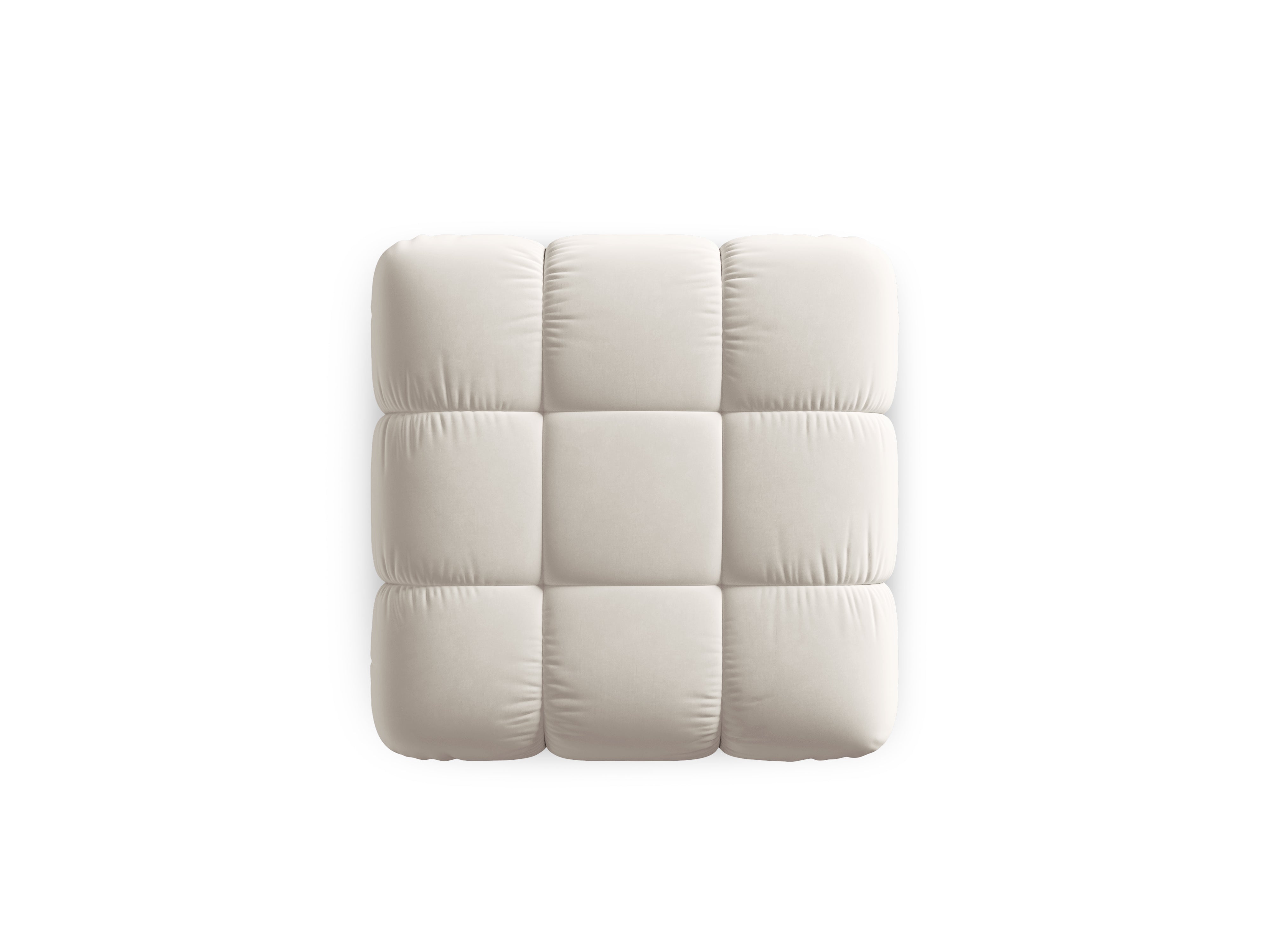 CORTINA Beige Velvet Pouf