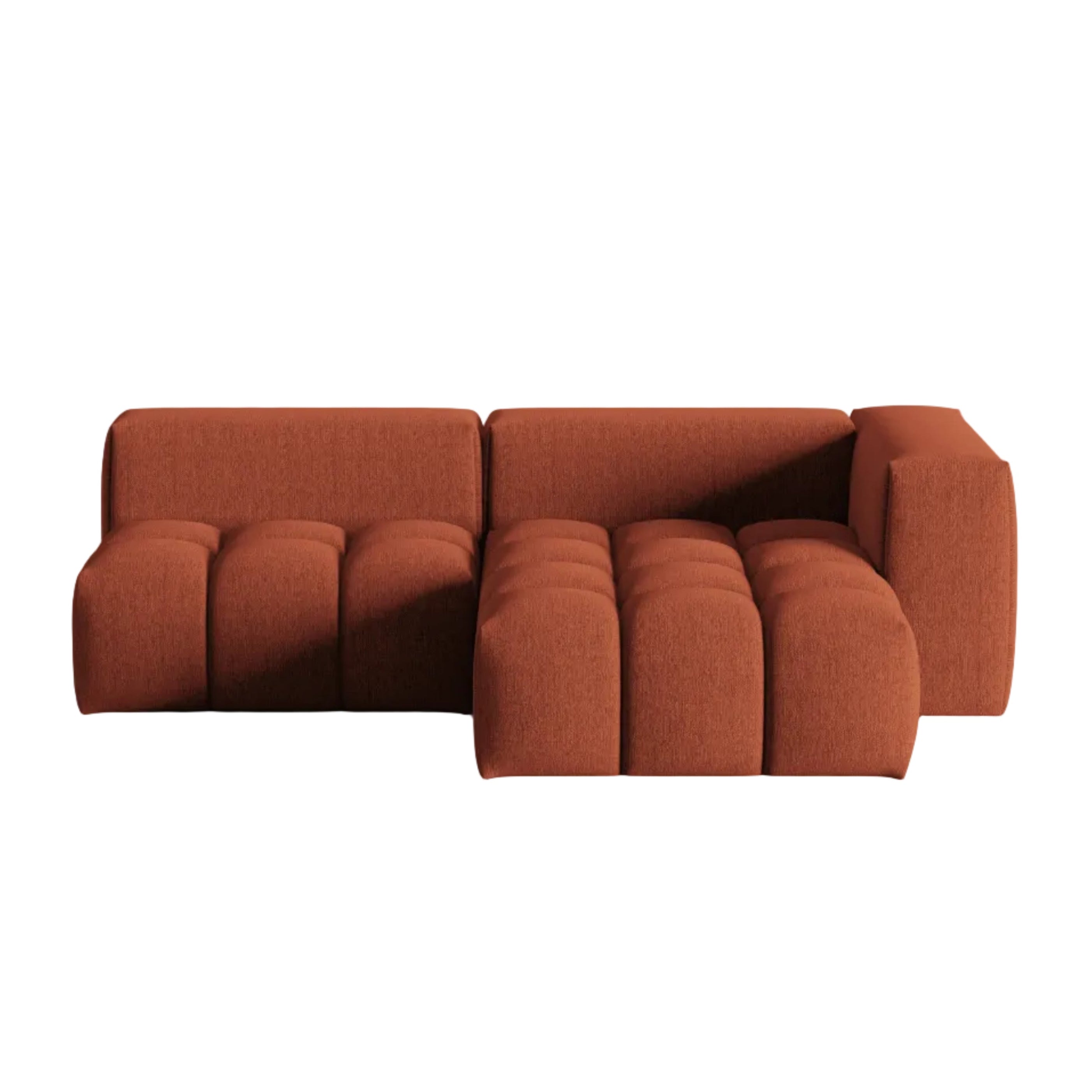 3-sitziger offener Ecksofa VERONA koralle rechts