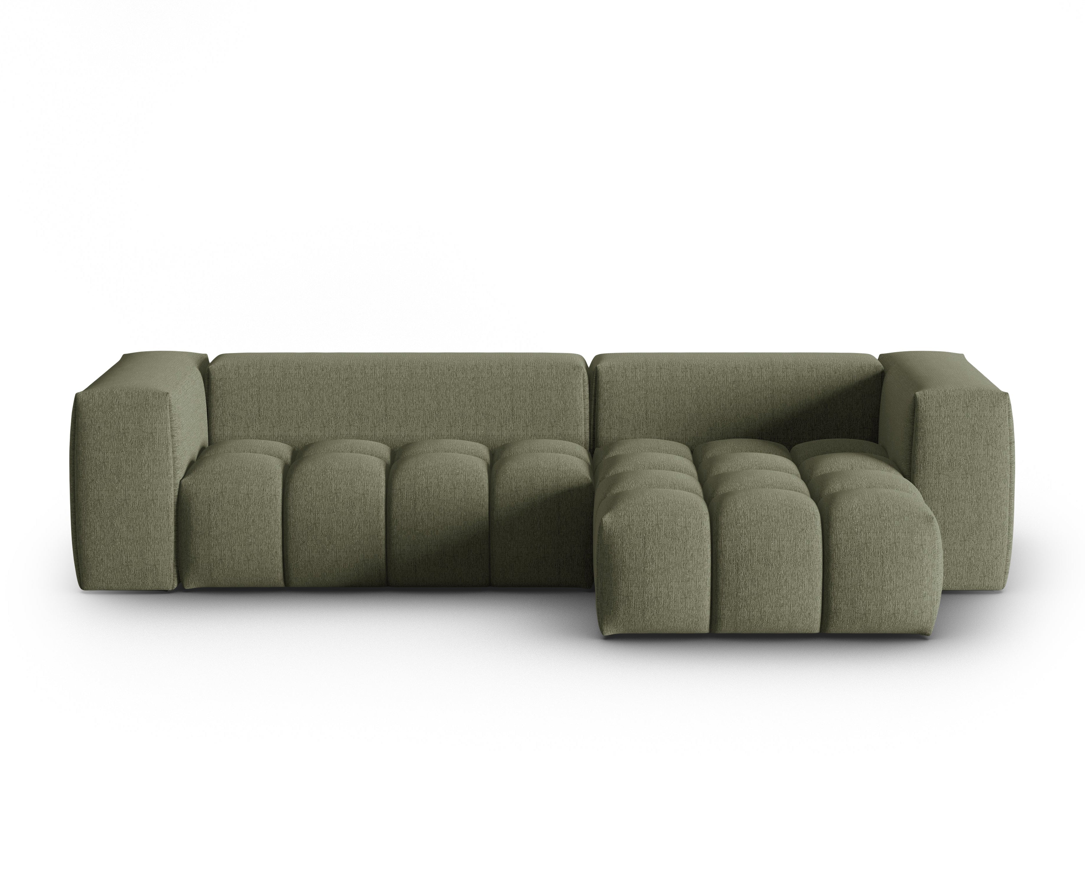Right-facing 3-seater corner sofa VERONA olive