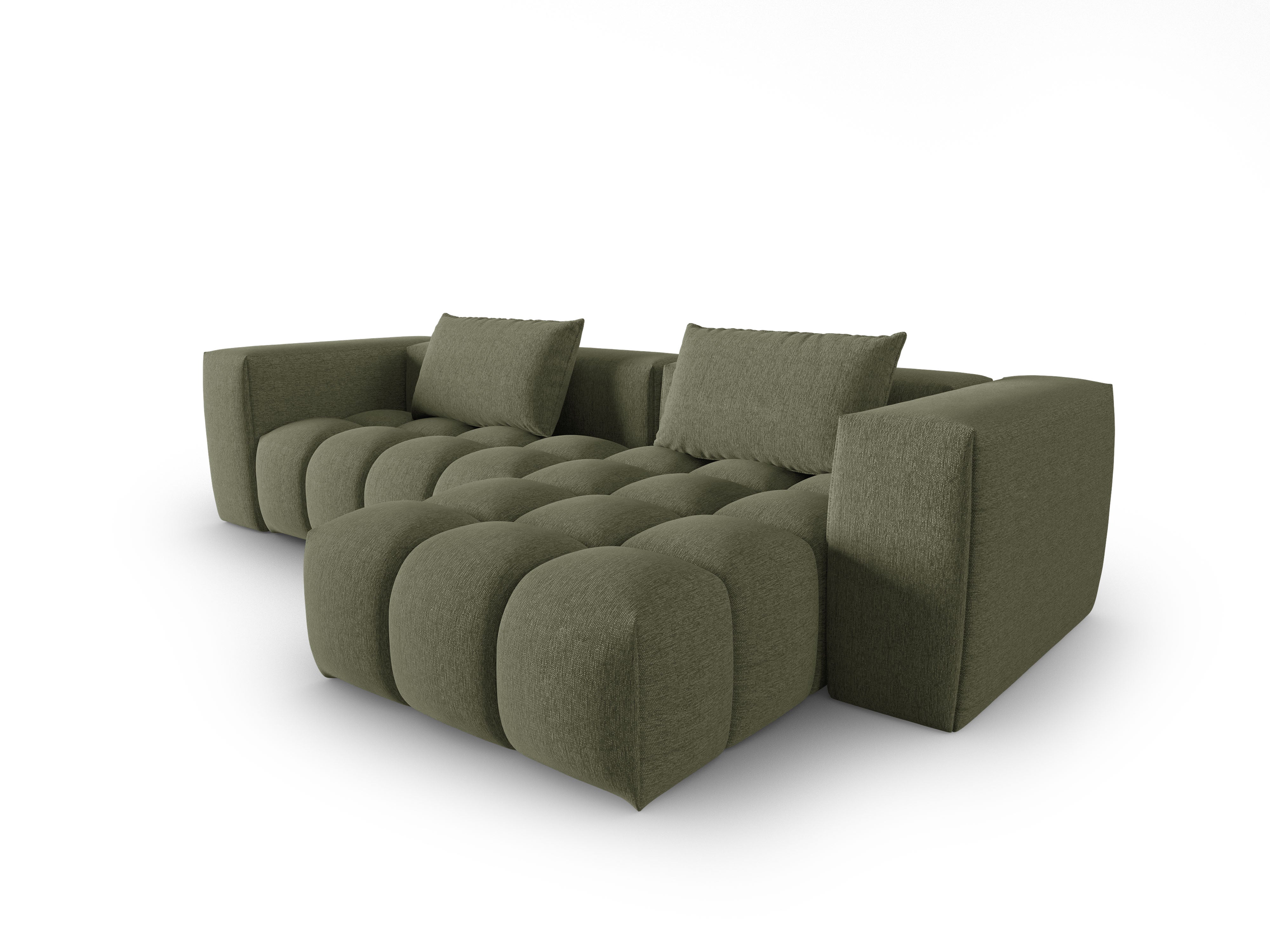 Right-facing 3-seater corner sofa VERONA olive