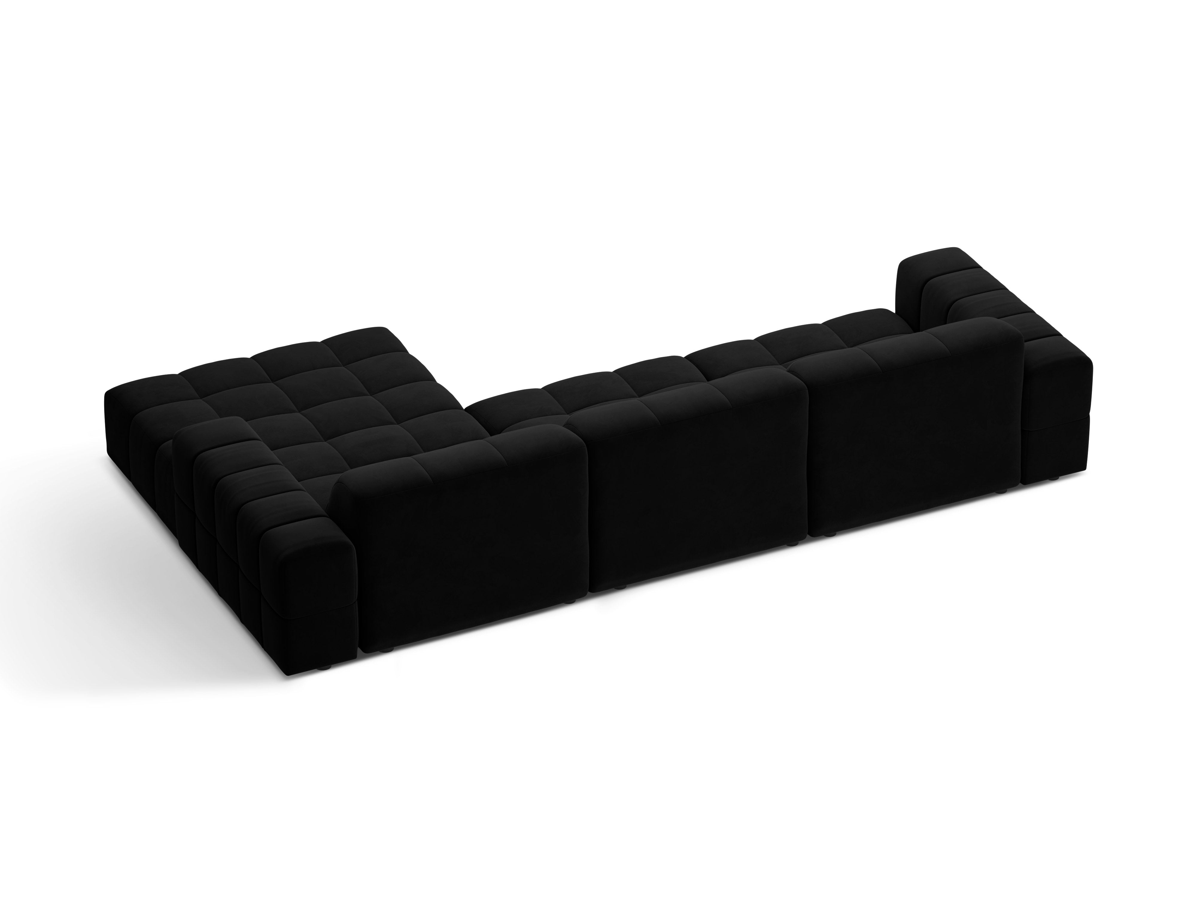 Rechtsseitige Samt-Ecke 4-Sitzer Chicago Black