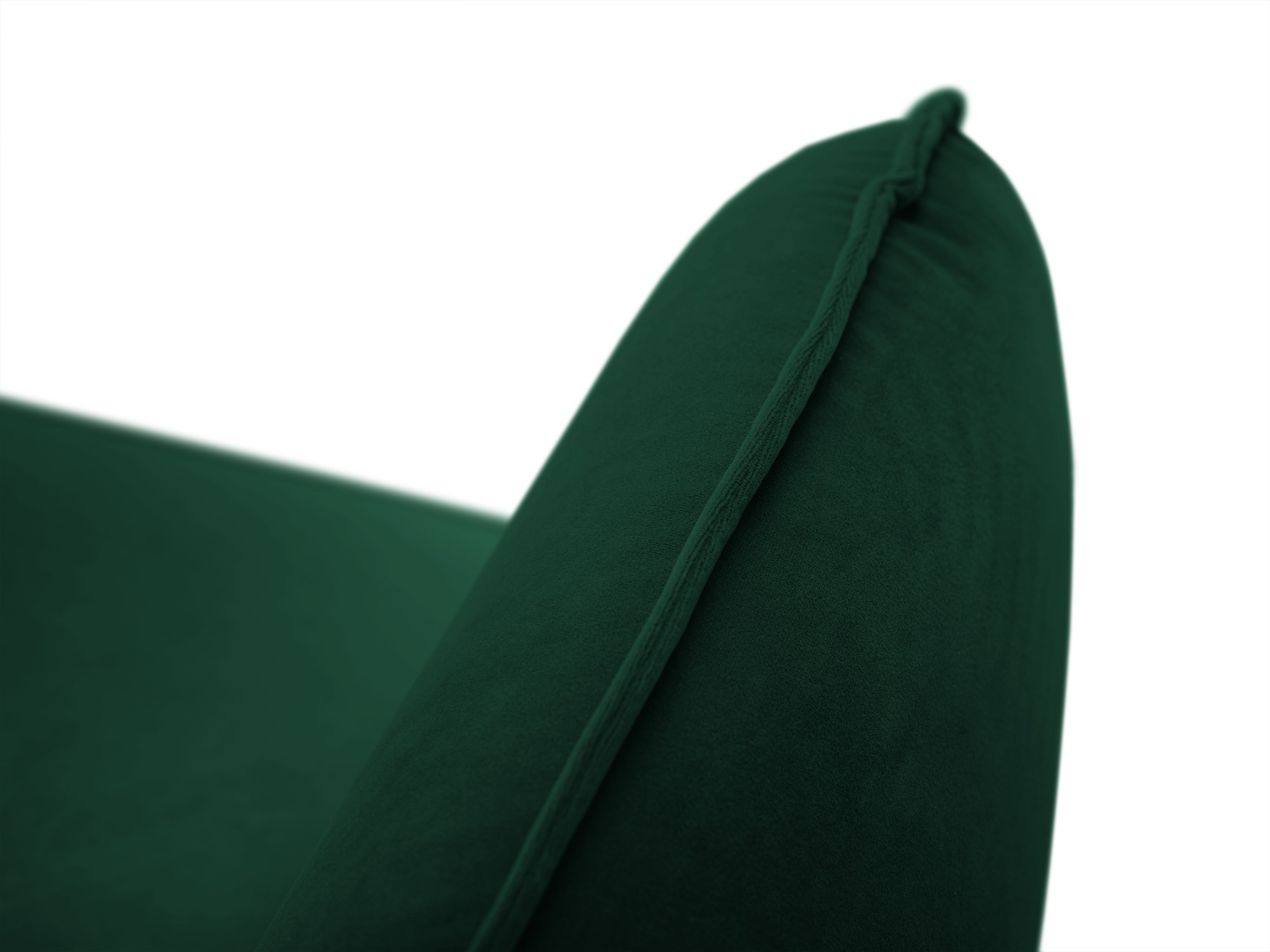 Velvet corner sofa, right-facing, 5-seater VIENNA in bottle green with a black base