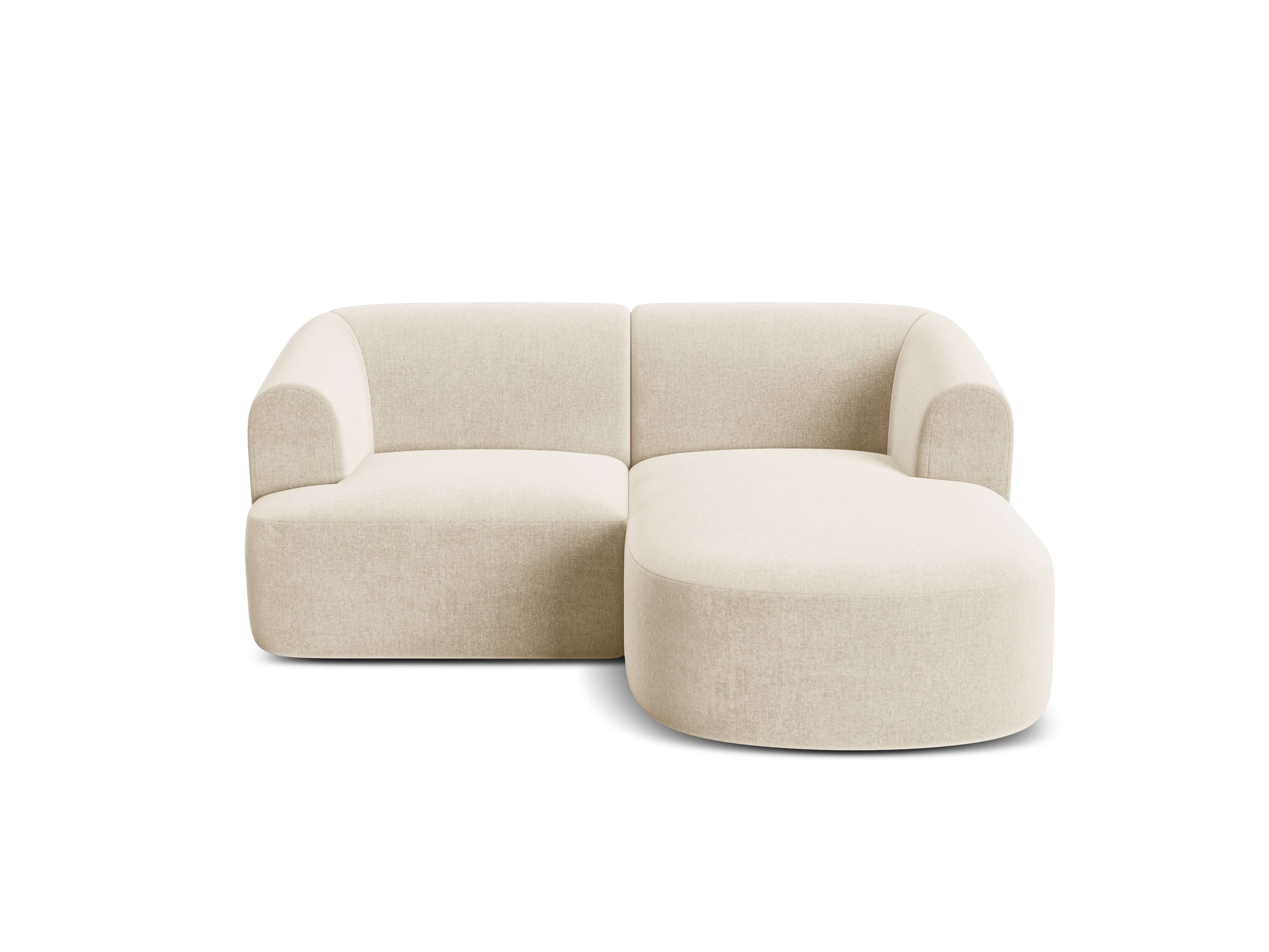 Samt-Ecksofa rechtsseitig 3-sitzig CAMPI hellbeige
