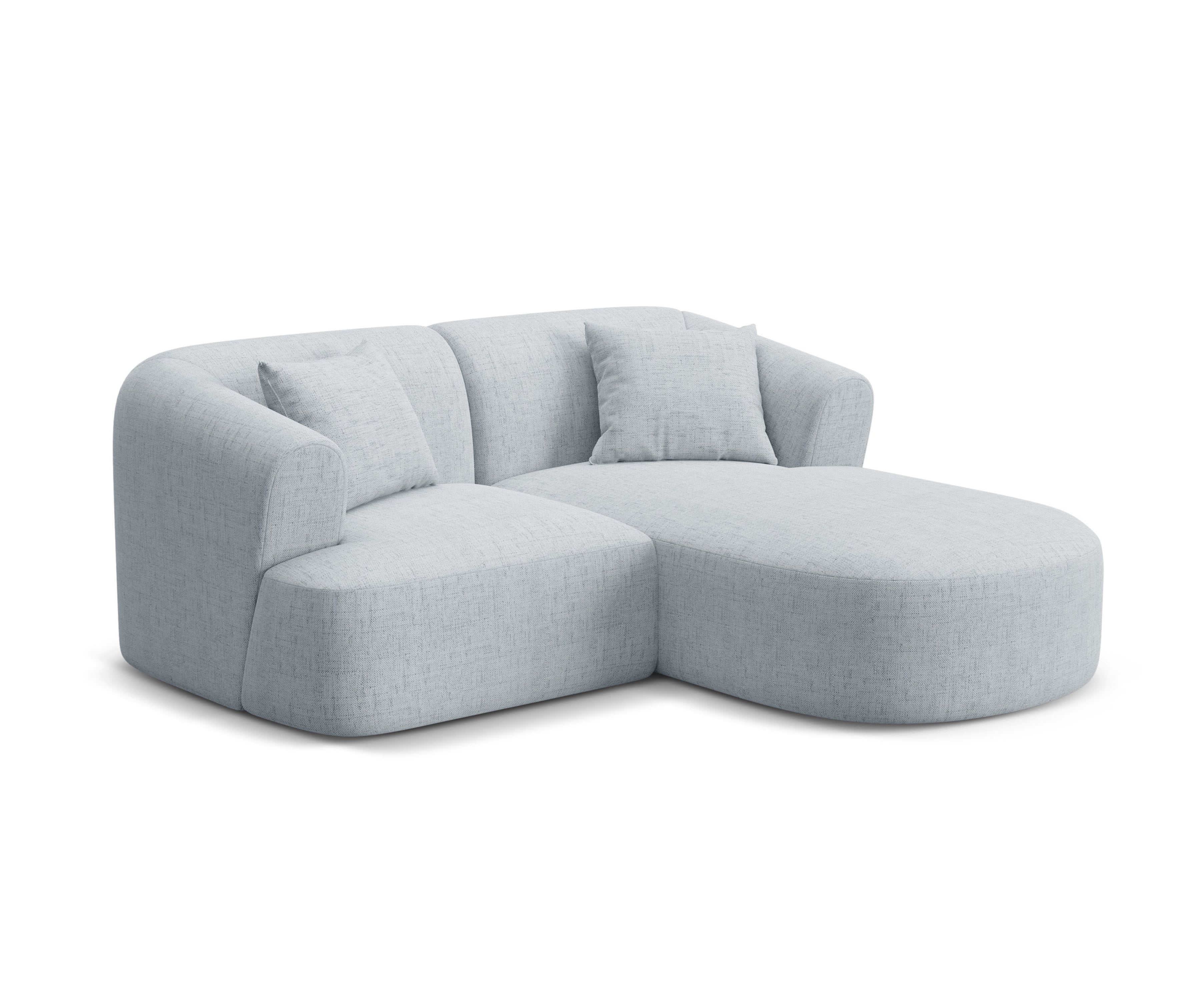 Rechtsseitige 3-Sitzer-Couch CAMPI hellgraues Chenille