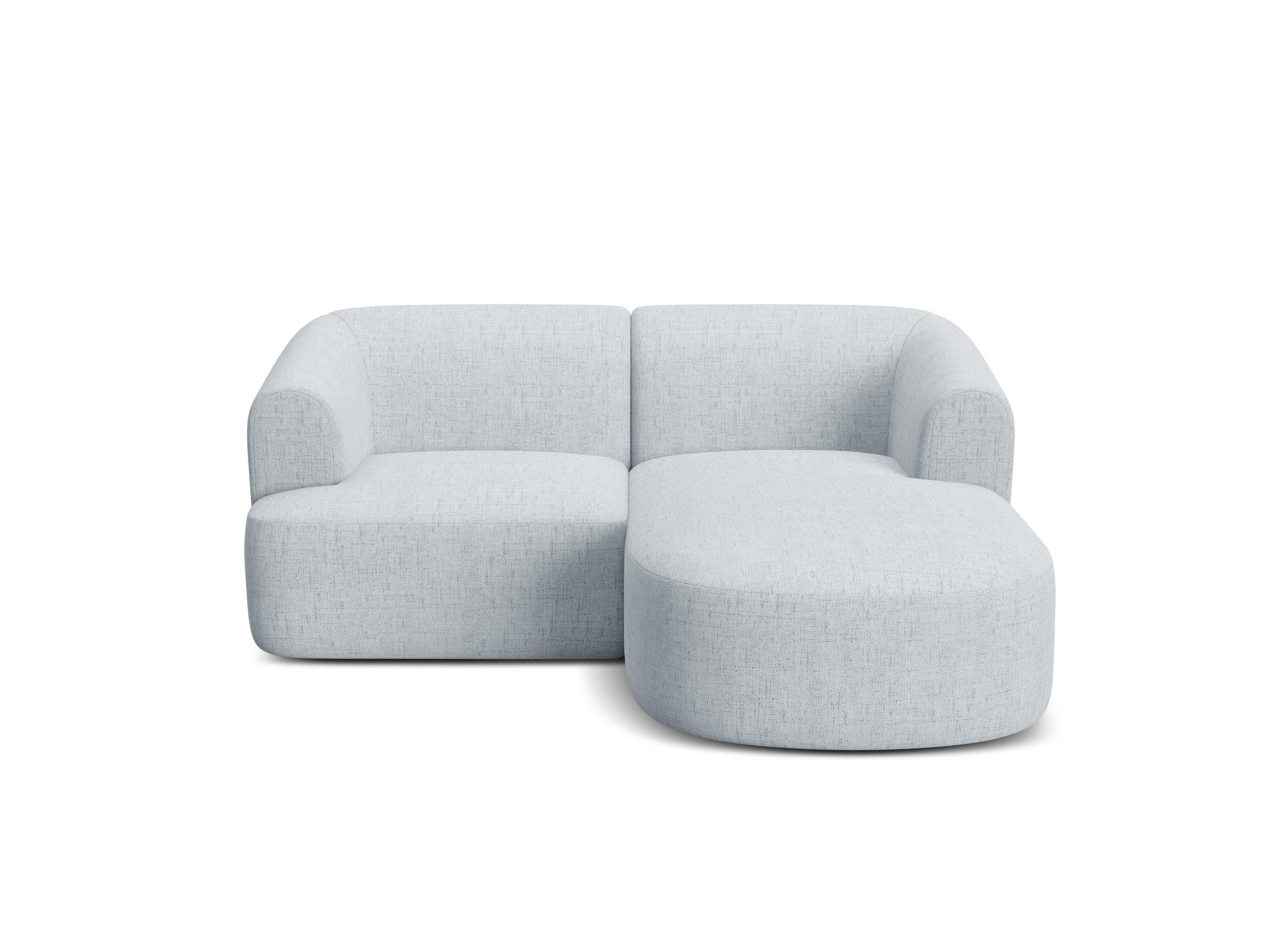 Rechtsseitige 3-Sitzer-Couch CAMPI hellgraues Chenille