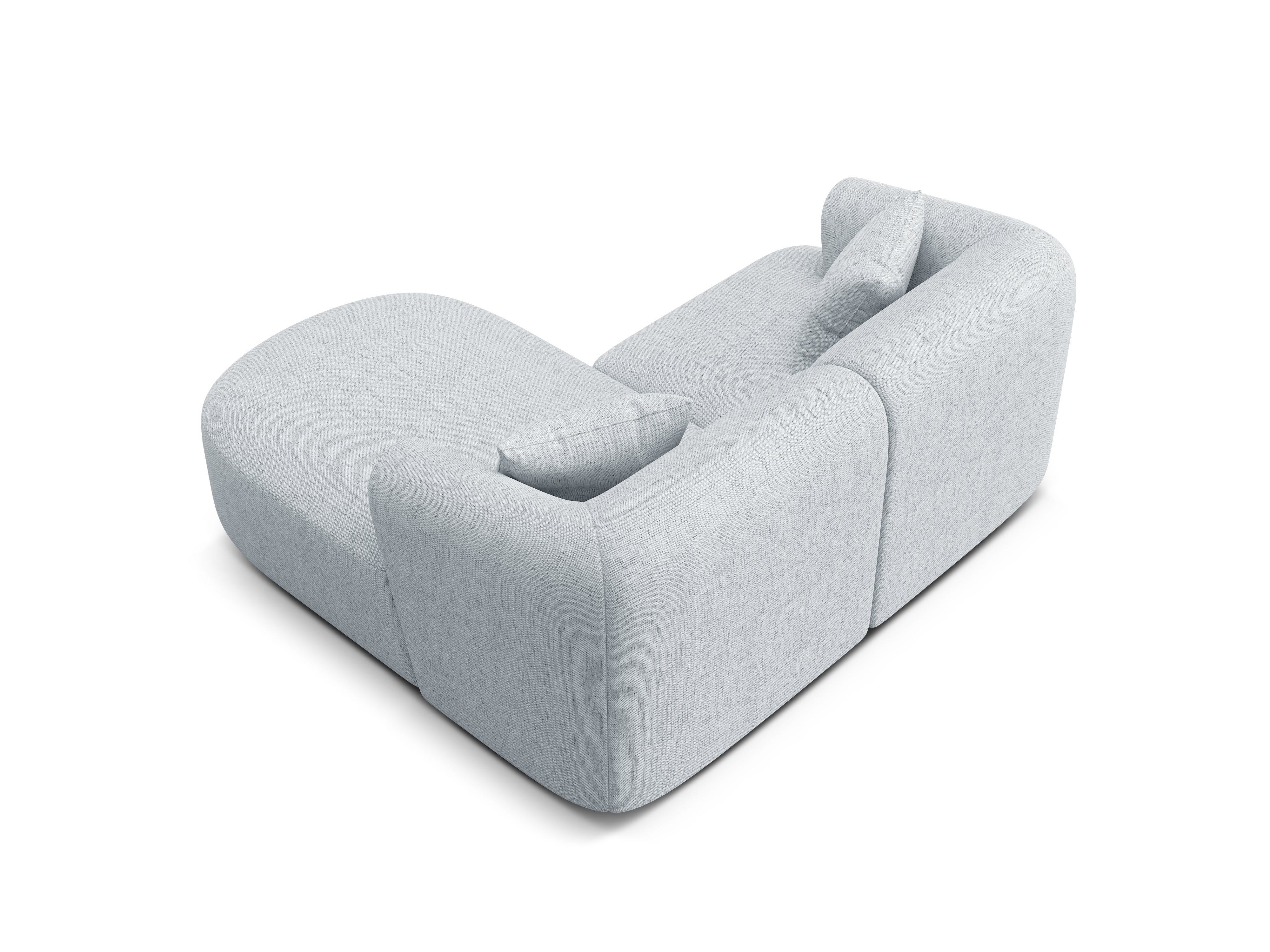 Rechtsseitige 3-Sitzer-Couch CAMPI hellgraues Chenille