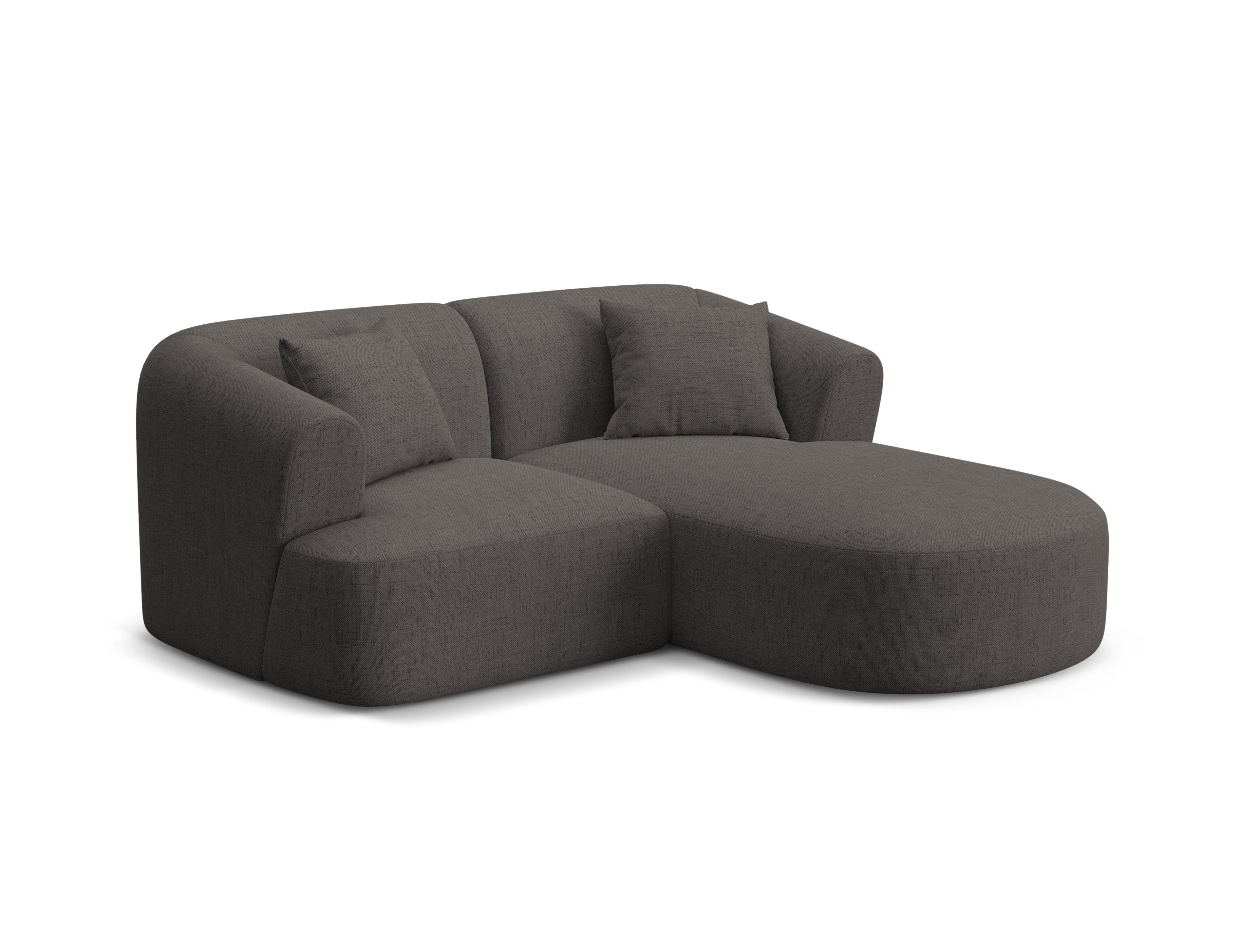 Rechtsseitige 3-Sitzer-Couch CAMPI graues Chenille