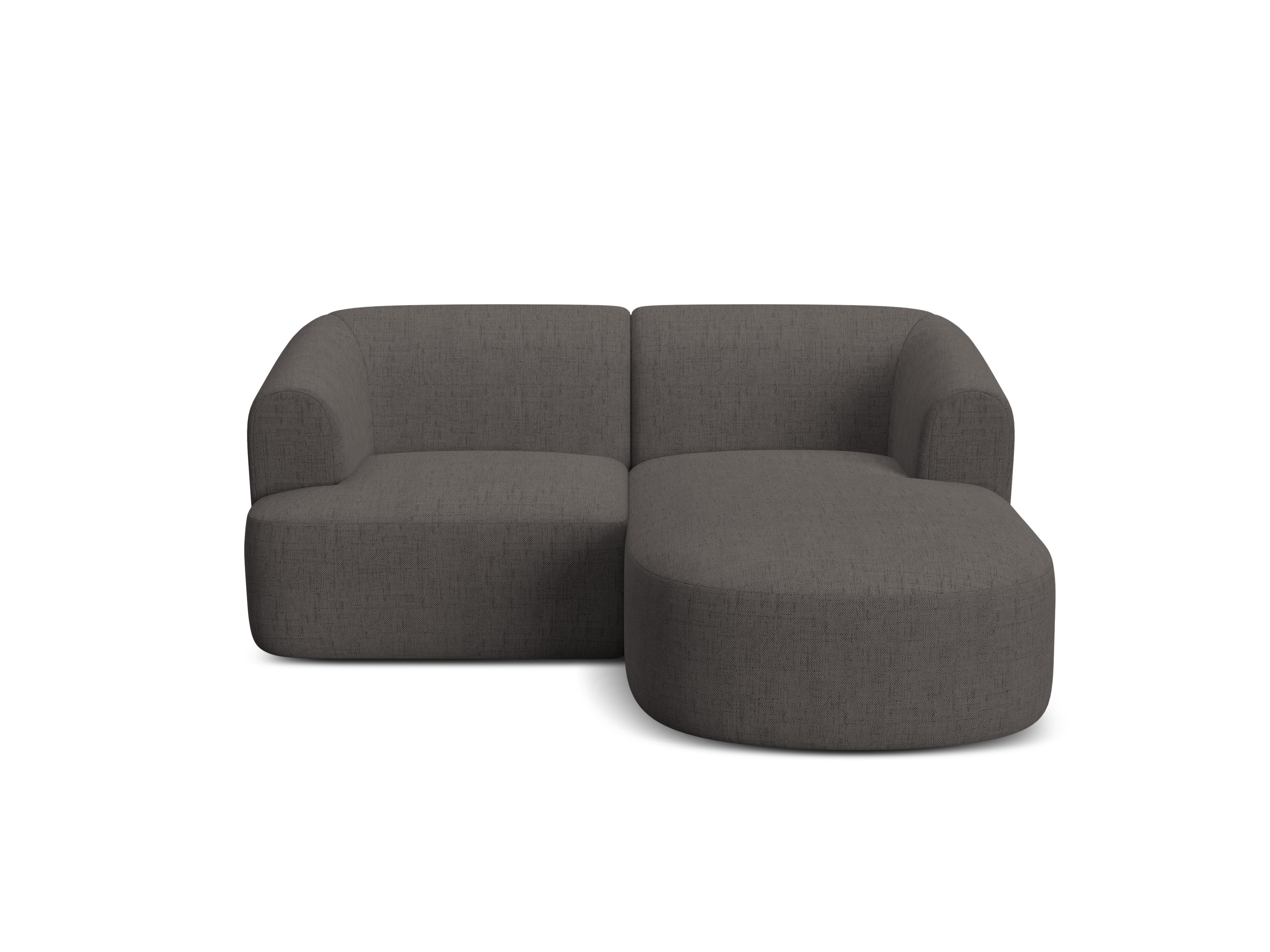 Rechtsseitige 3-Sitzer-Couch CAMPI graues Chenille