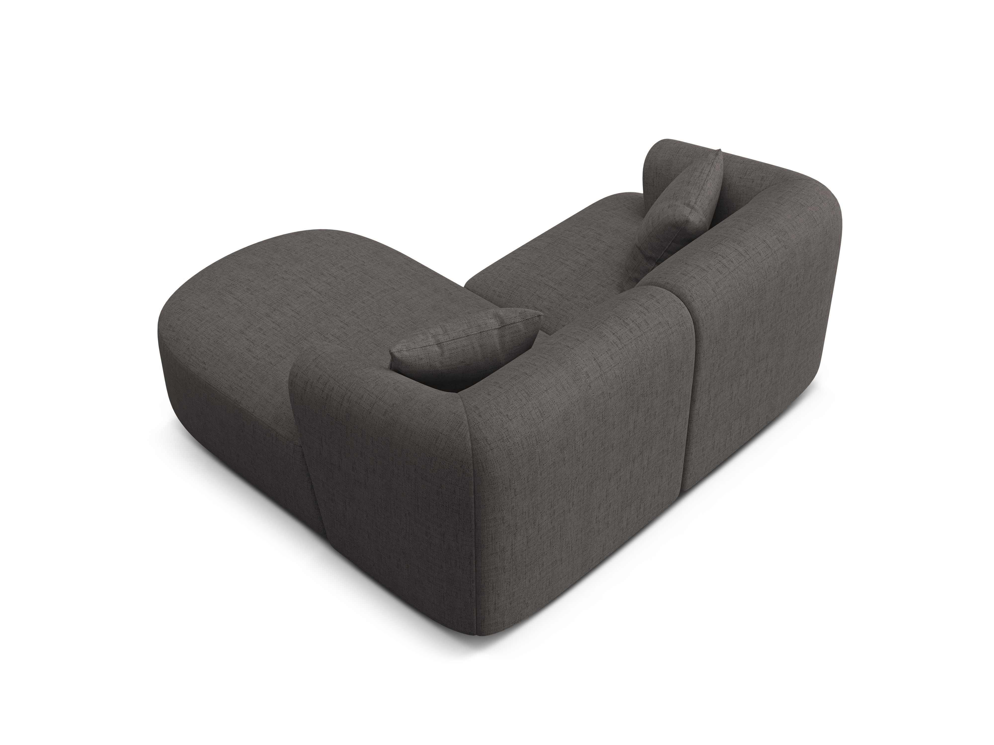 Rechtsseitige 3-Sitzer-Couch CAMPI graues Chenille