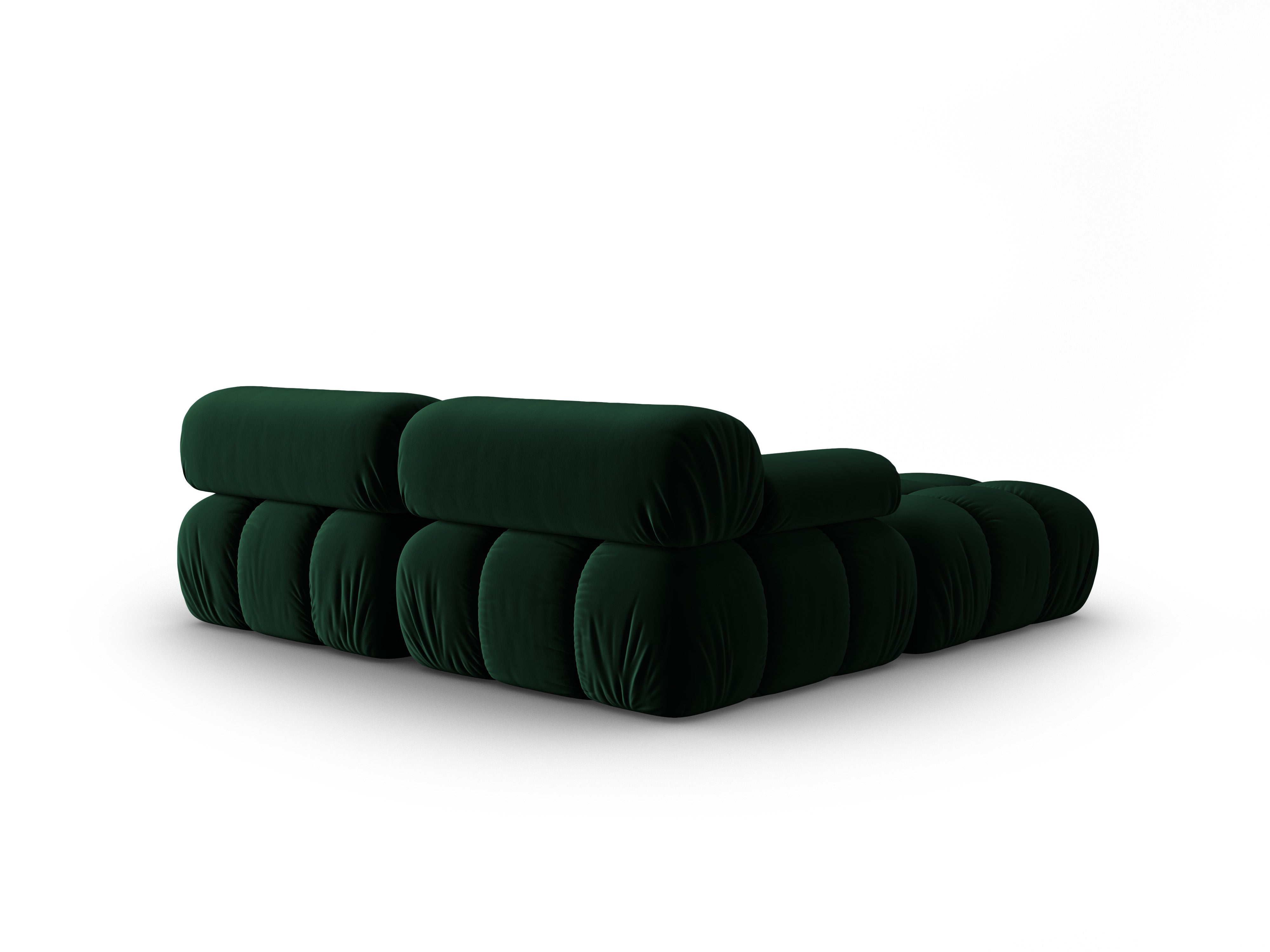 Samt-Ecksofa 3-Sitzer CORTINA flaschengrün