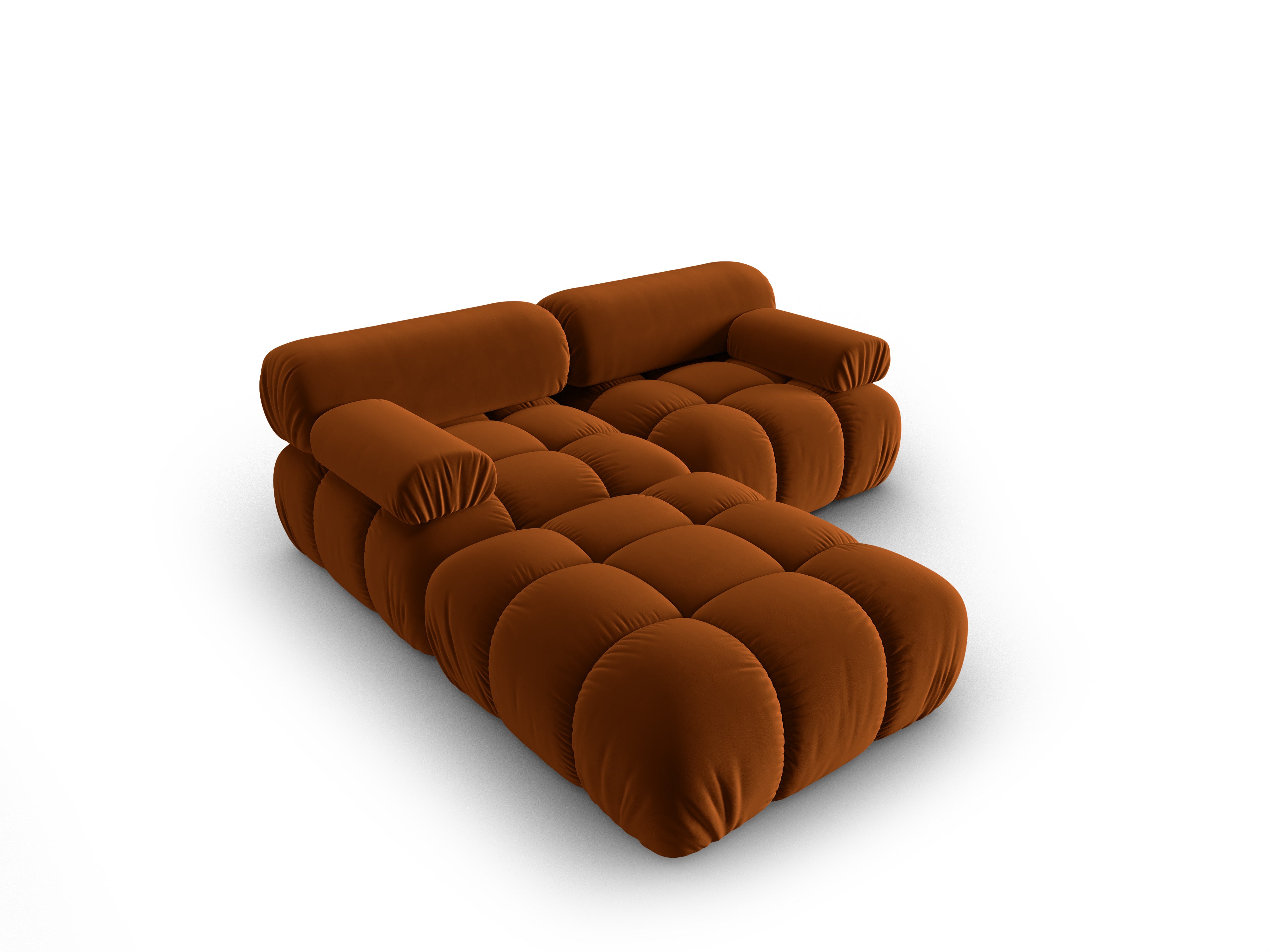 Samt-Ecksofa 3-Sitzer CORTINA ziegelrot