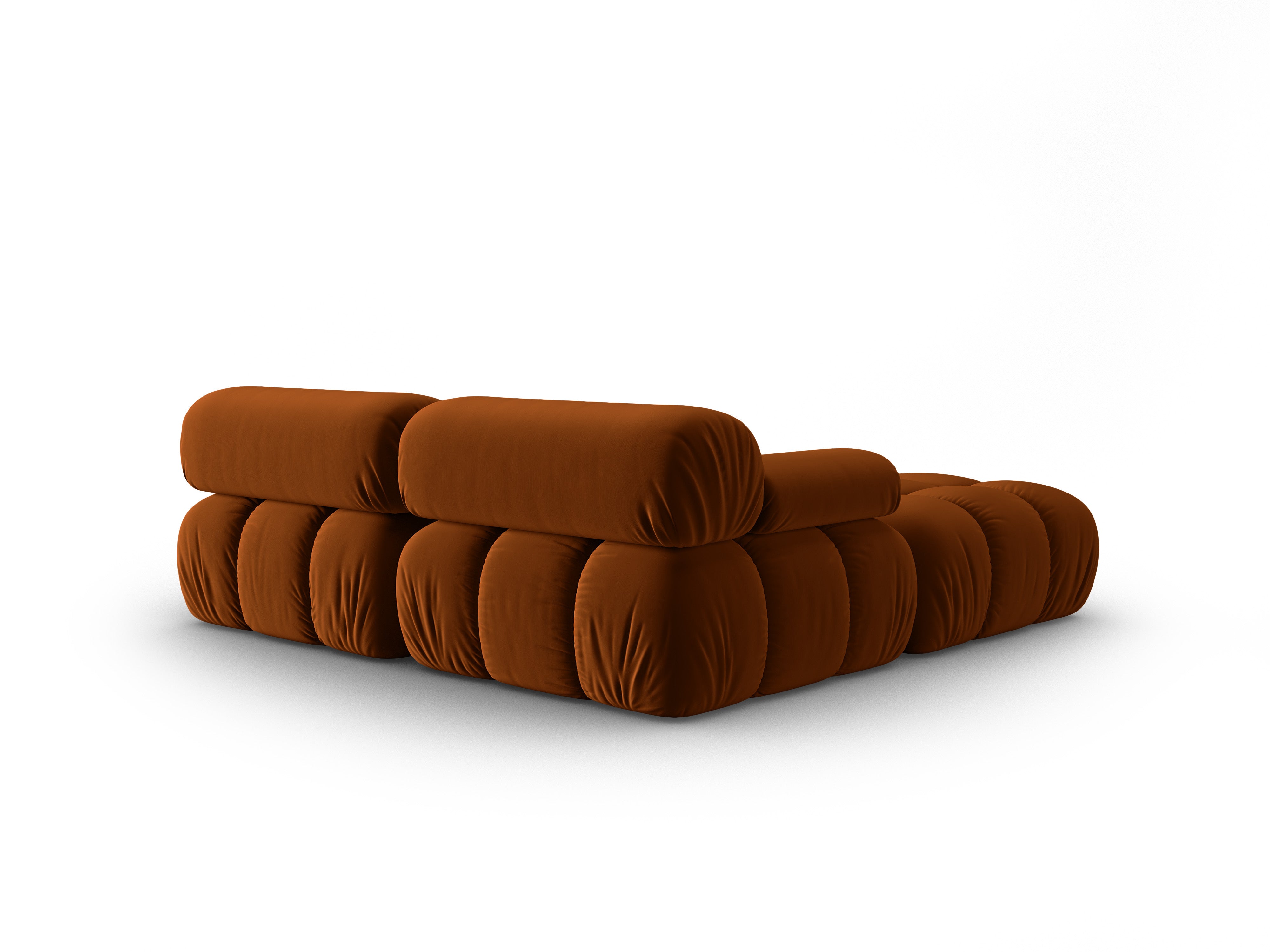 Samt-Ecksofa 3-Sitzer CORTINA ziegelrot