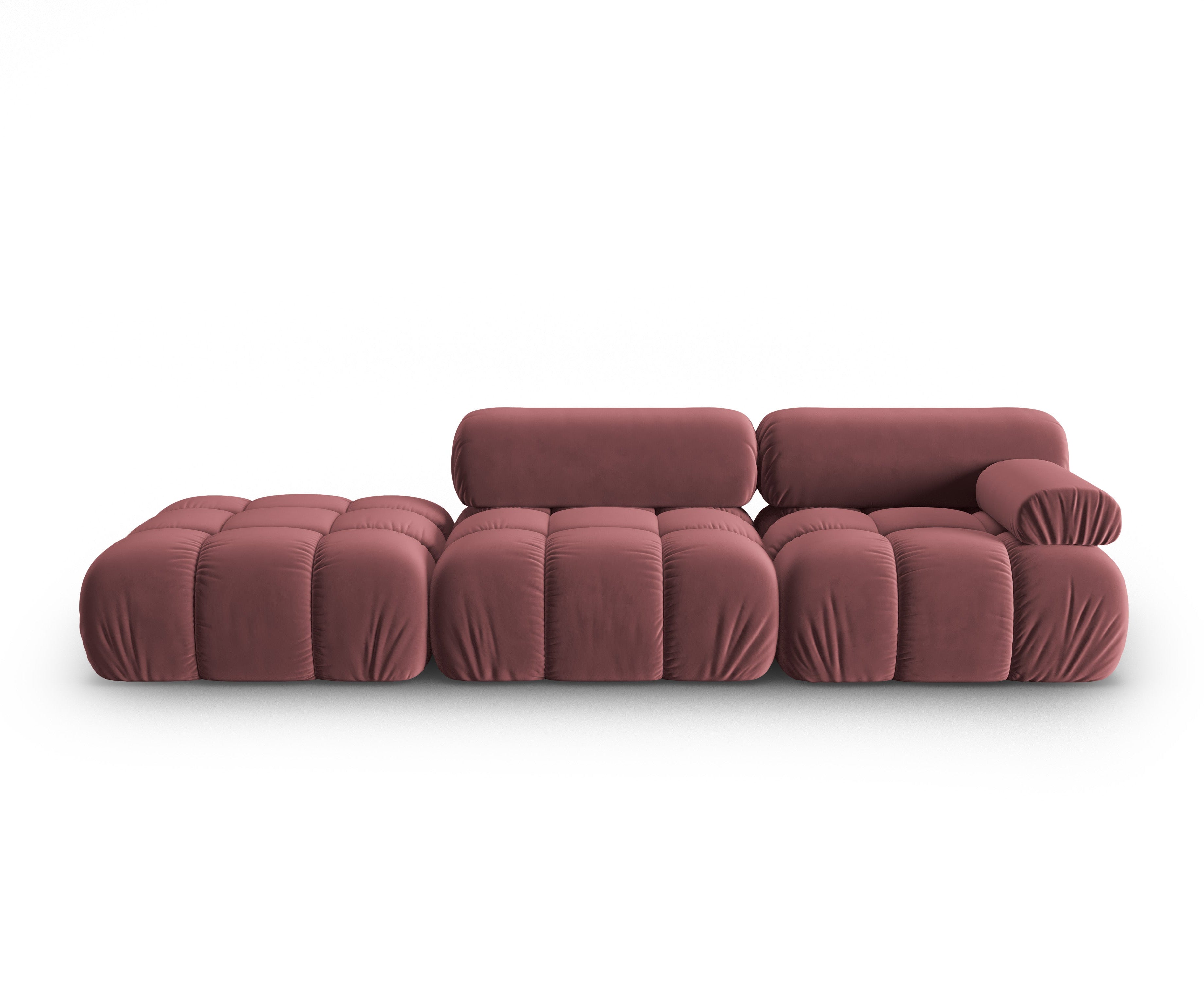 Sofa aus Samt, 3-Sitzer, offene linke Seite, CORTINA, rosa