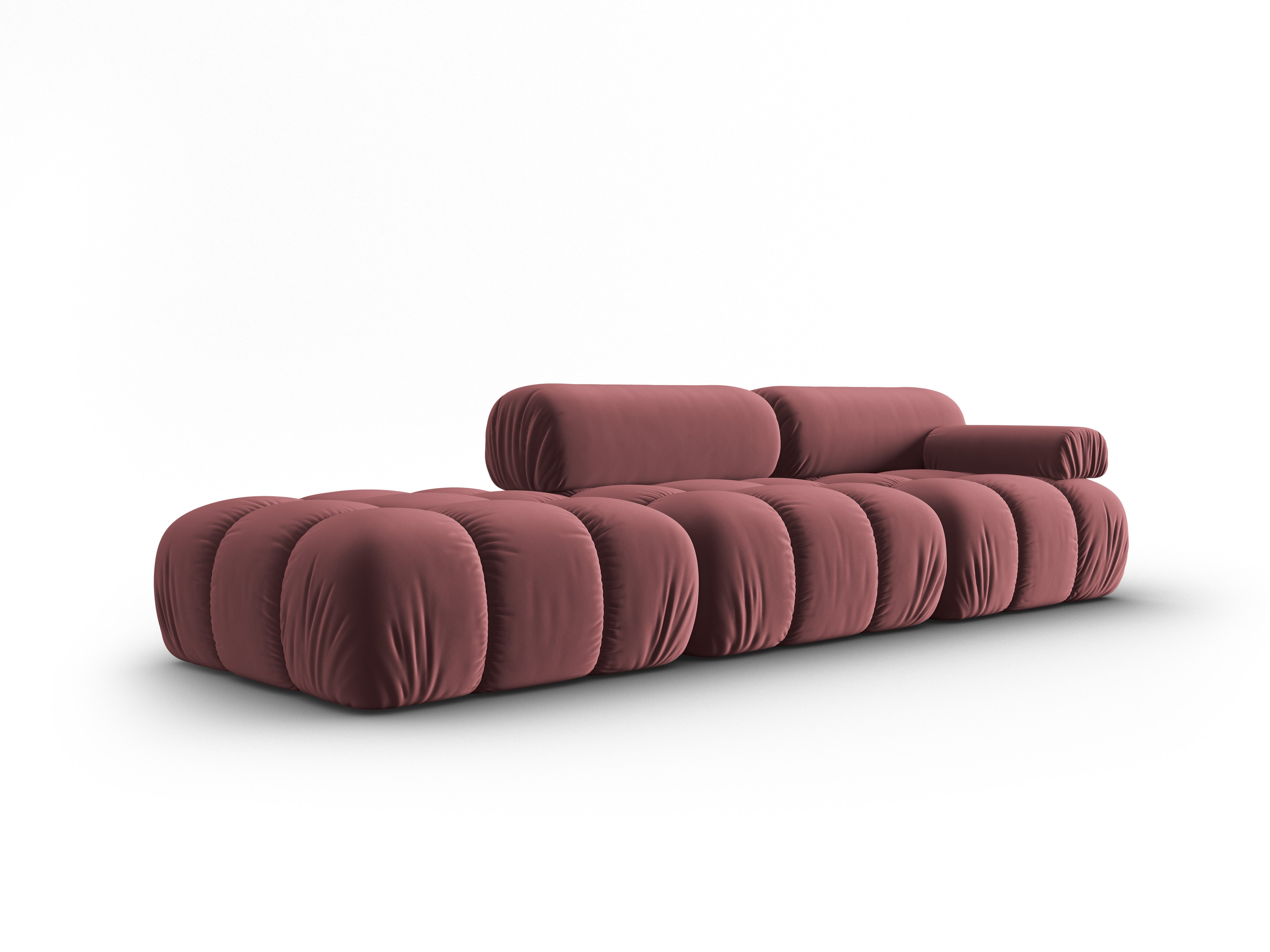 Sofa aus Samt, 3-Sitzer, offene linke Seite, CORTINA, rosa