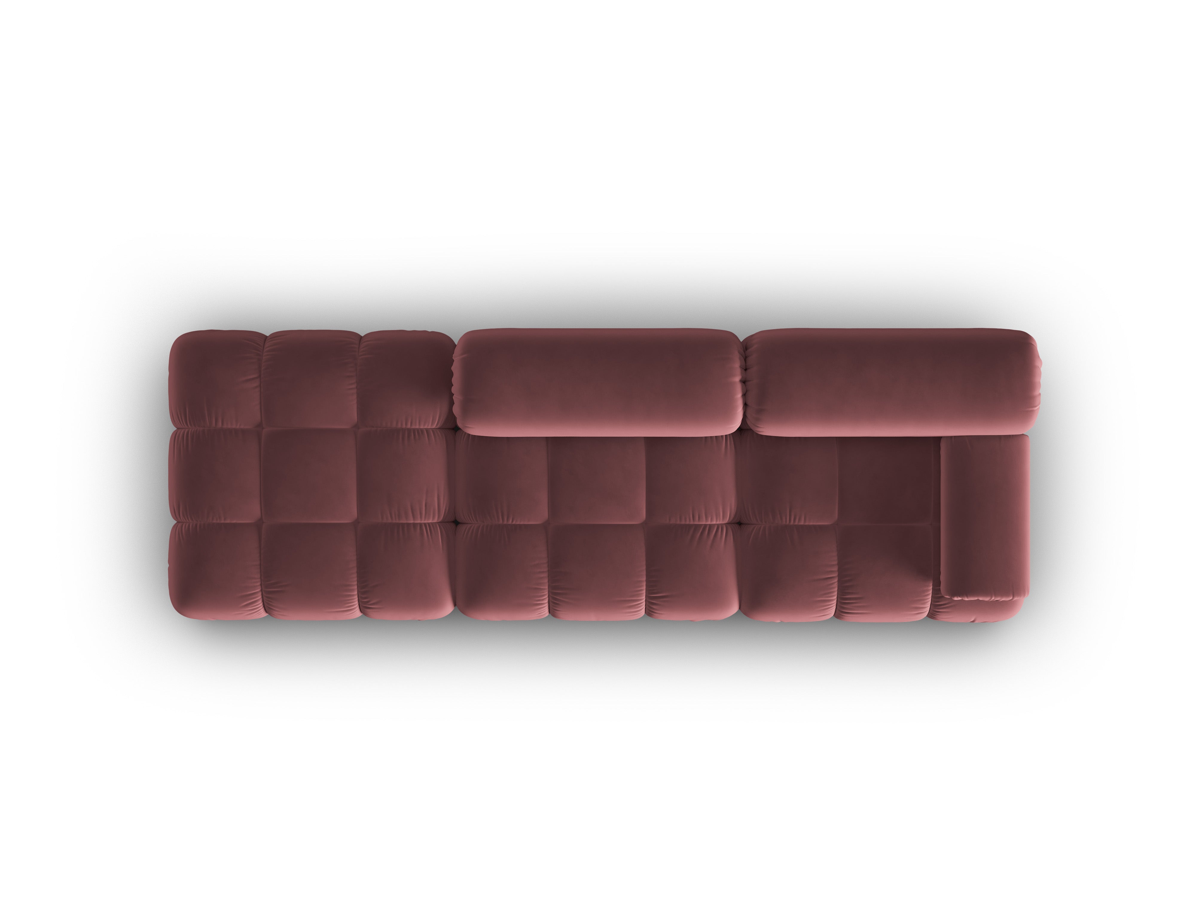 Sofa aus Samt, 3-Sitzer, offene linke Seite, CORTINA, rosa