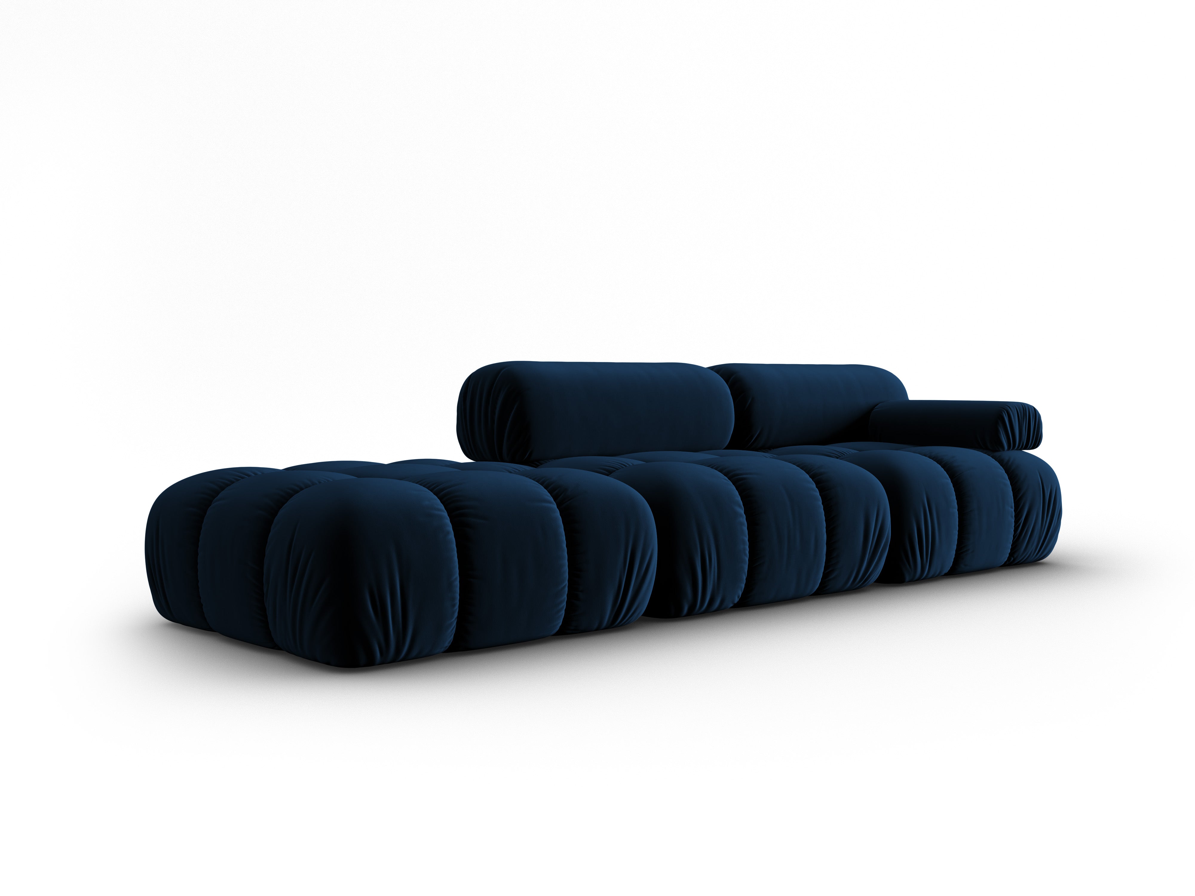 Sofa aus Samt, 3-Sitzer, offene linke Seite, CORTINA, königsblau