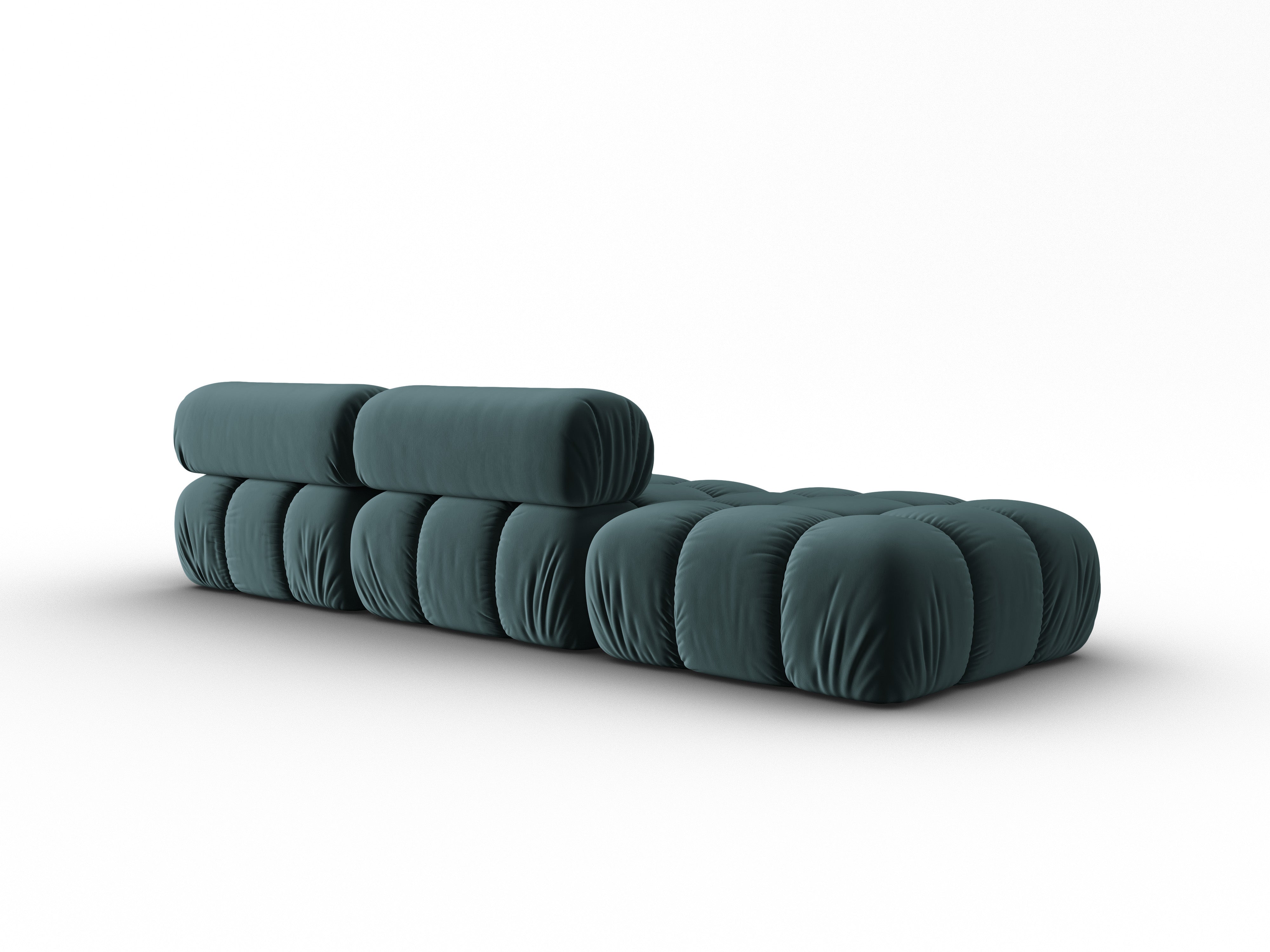 Sofa aus Samt, 3-Sitzer, offene linke Seite, CORTINA, türkis.