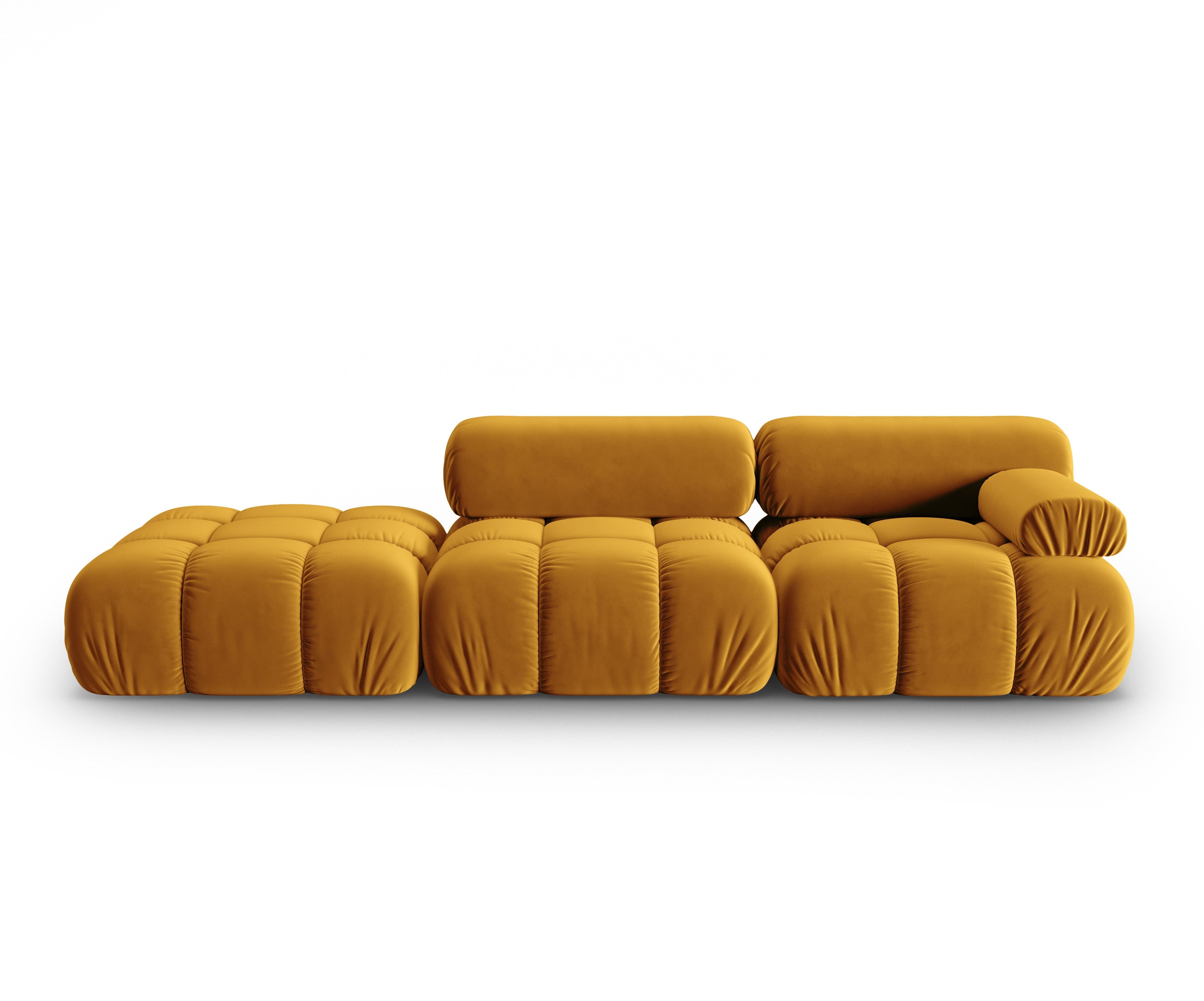 Sofa aus Samt, 3-Sitzer, offene linke Seite, CORTINA, gelb