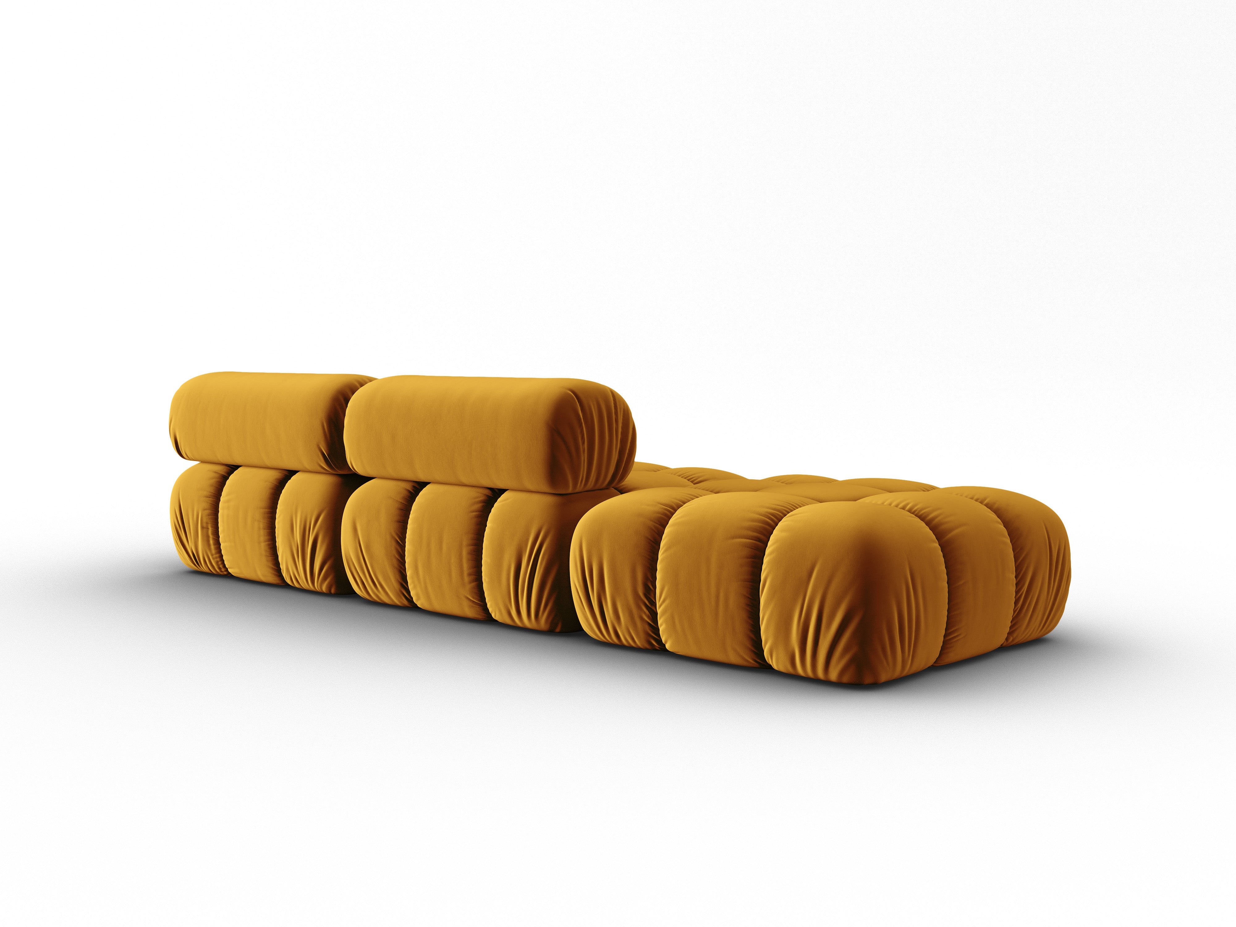 Sofa aus Samt, 3-Sitzer, offene linke Seite, CORTINA, gelb