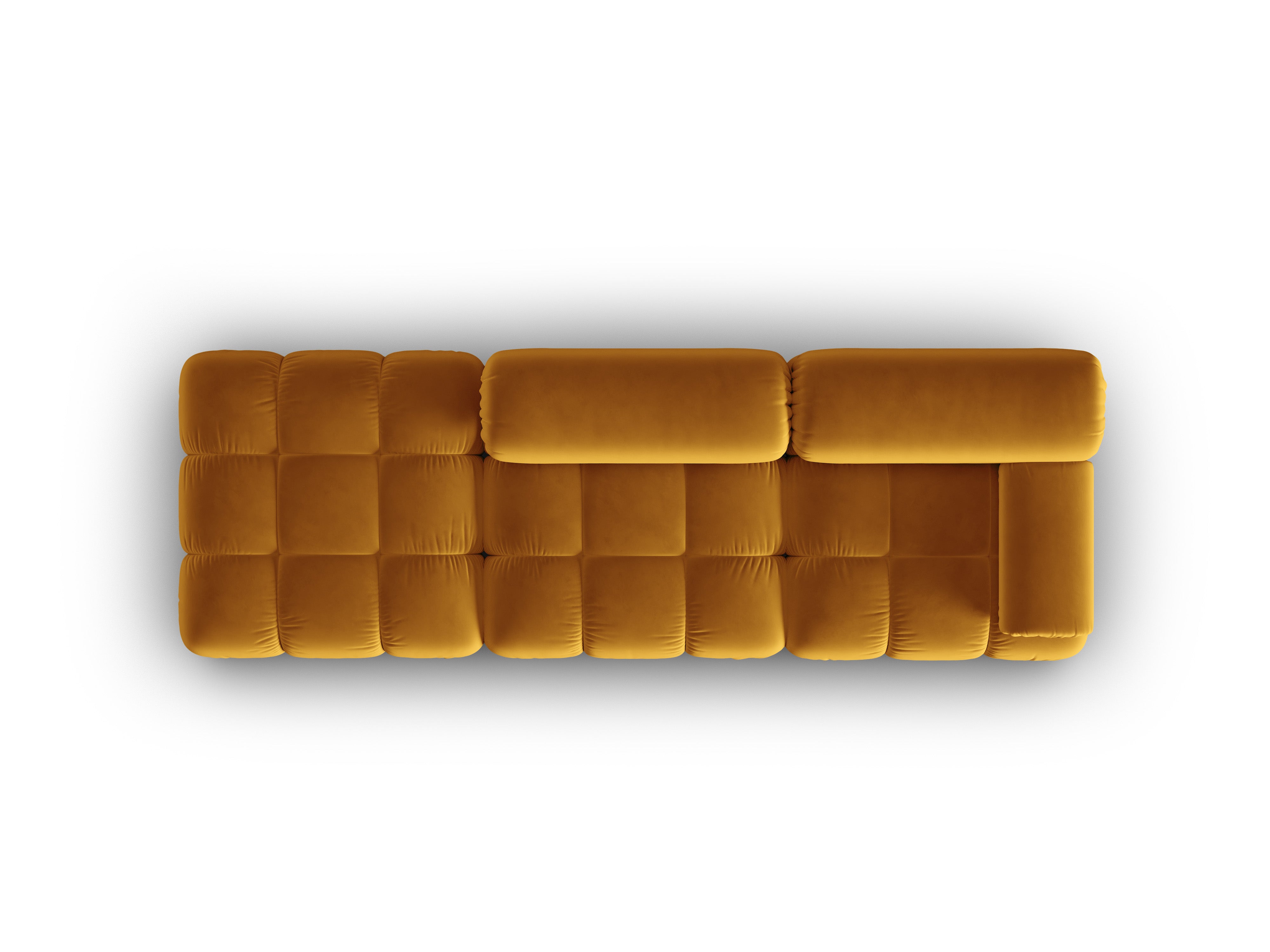 Sofa aus Samt, 3-Sitzer, offene linke Seite, CORTINA, gelb