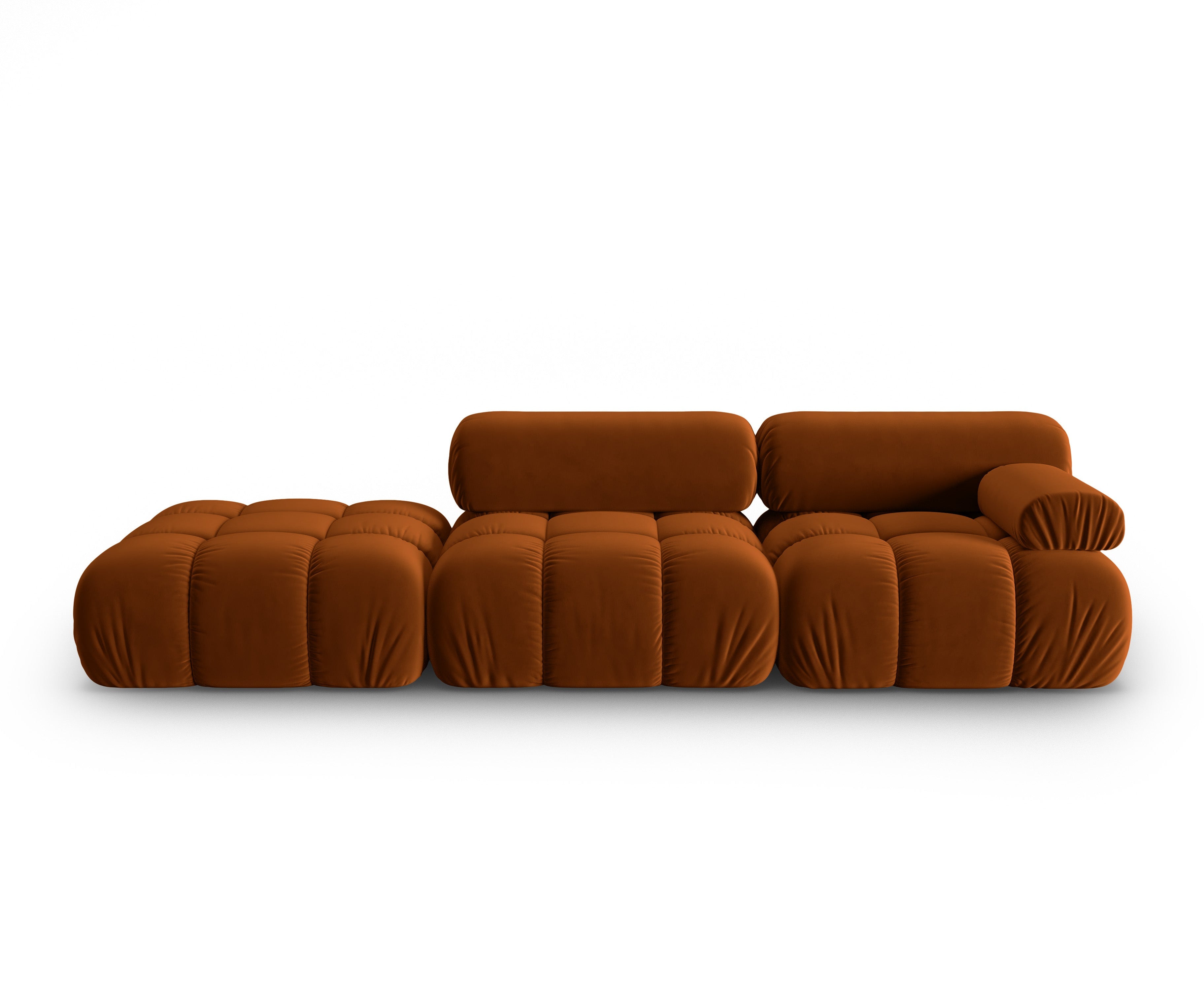 Sofa aus Samt, 3-Sitzer, offene linke Seite, CORTINA, Terrakotta