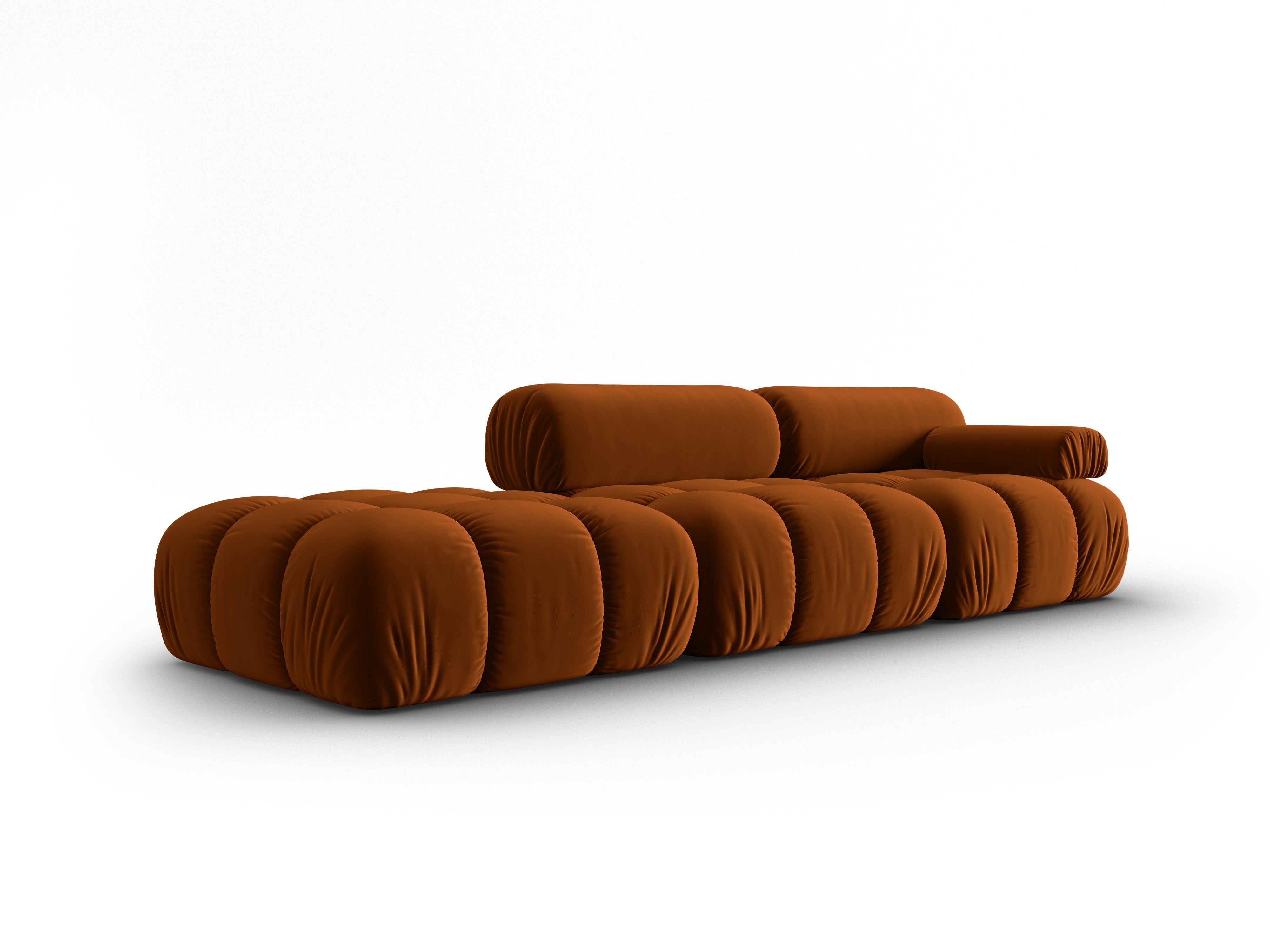 Sofa aus Samt, 3-Sitzer, offene linke Seite, CORTINA, Terrakotta