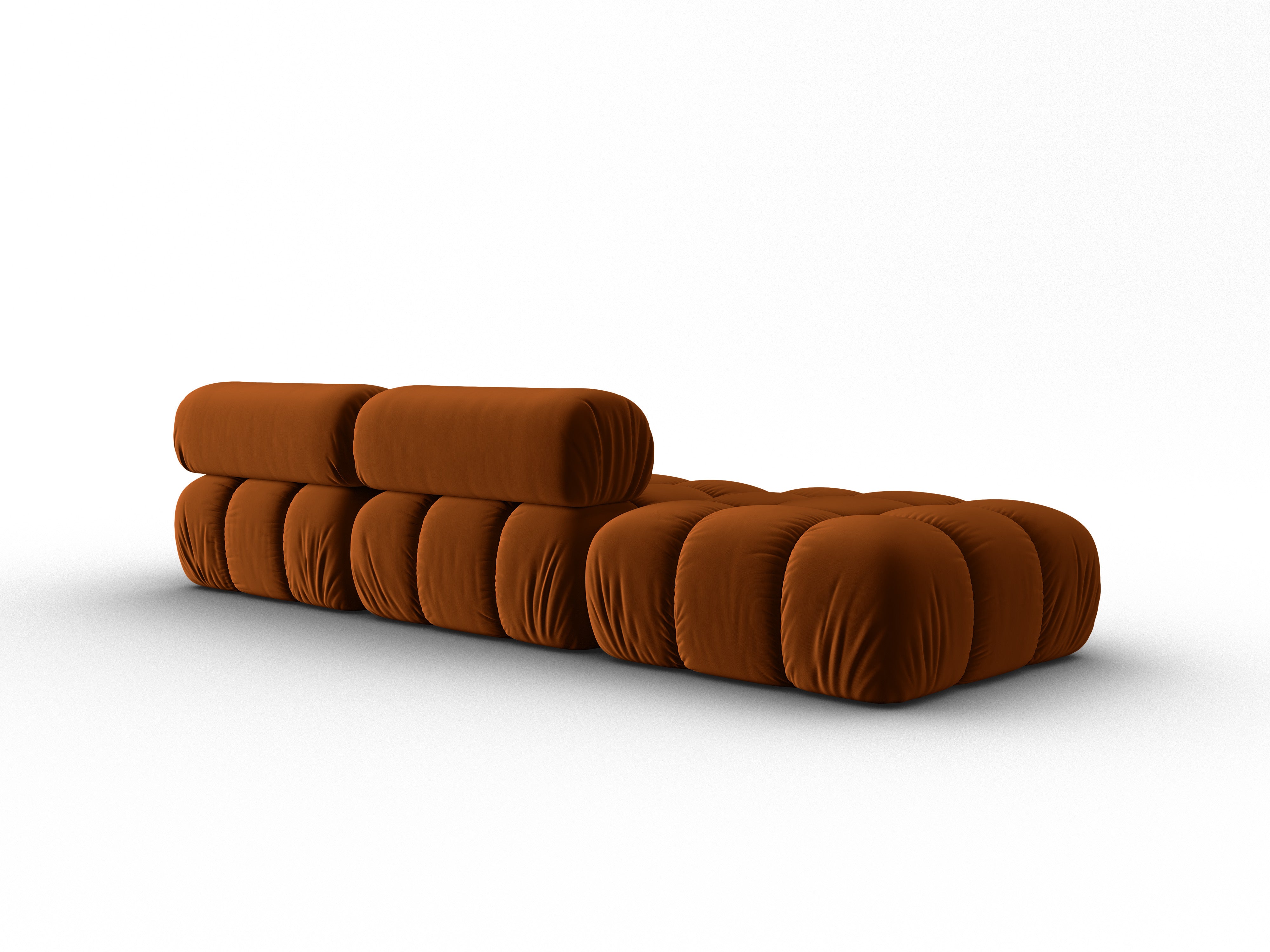 Sofa aus Samt, 3-Sitzer, offene linke Seite, CORTINA, Terrakotta