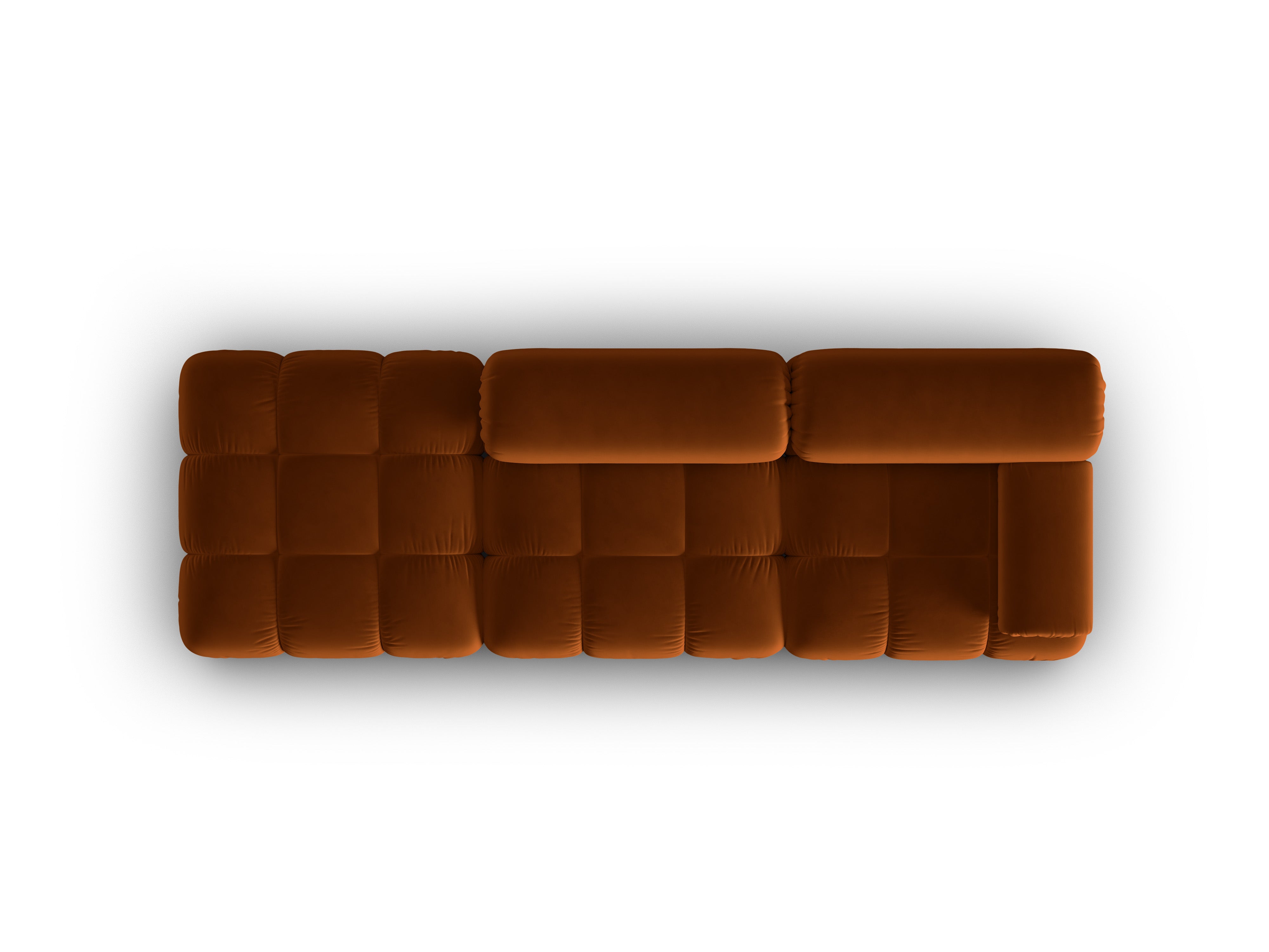 Sofa aus Samt, 3-Sitzer, offene linke Seite, CORTINA, Terrakotta