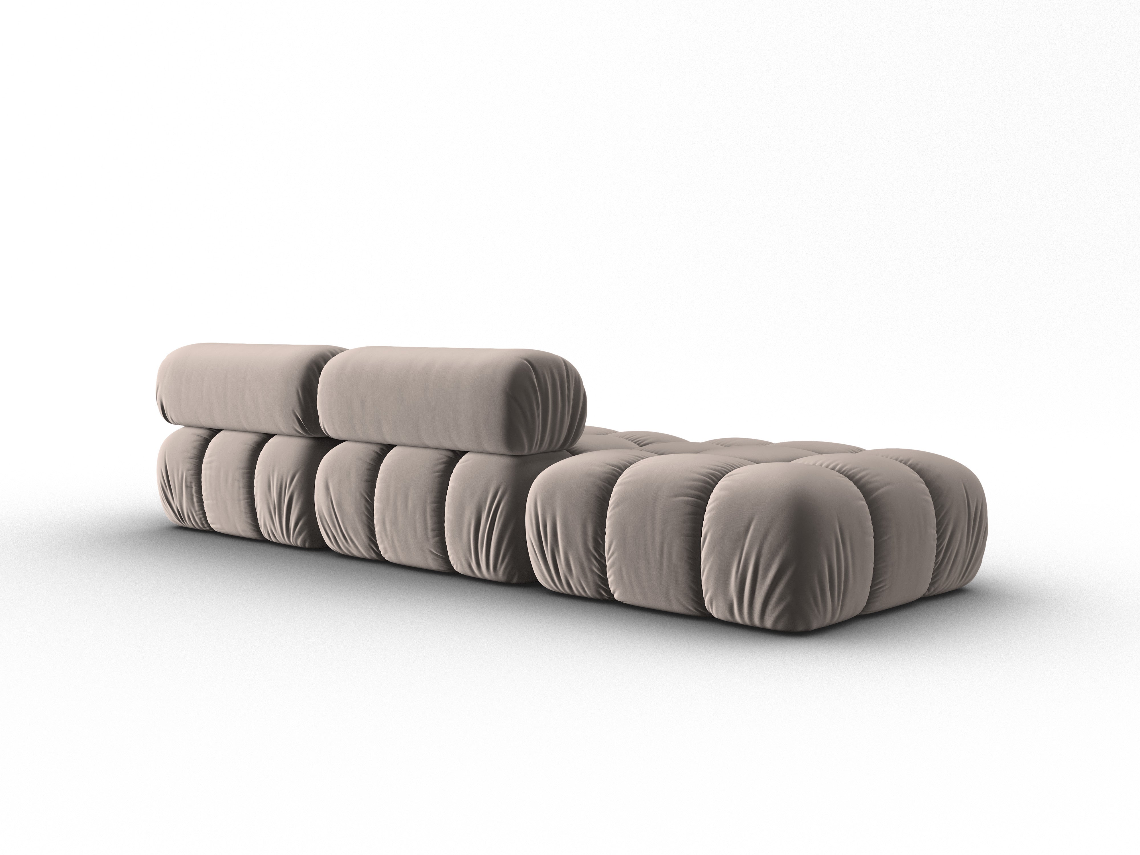 Sofa aus Samt, 3-Sitzer, offene linke Seite, CORTINA in Cappuccino.