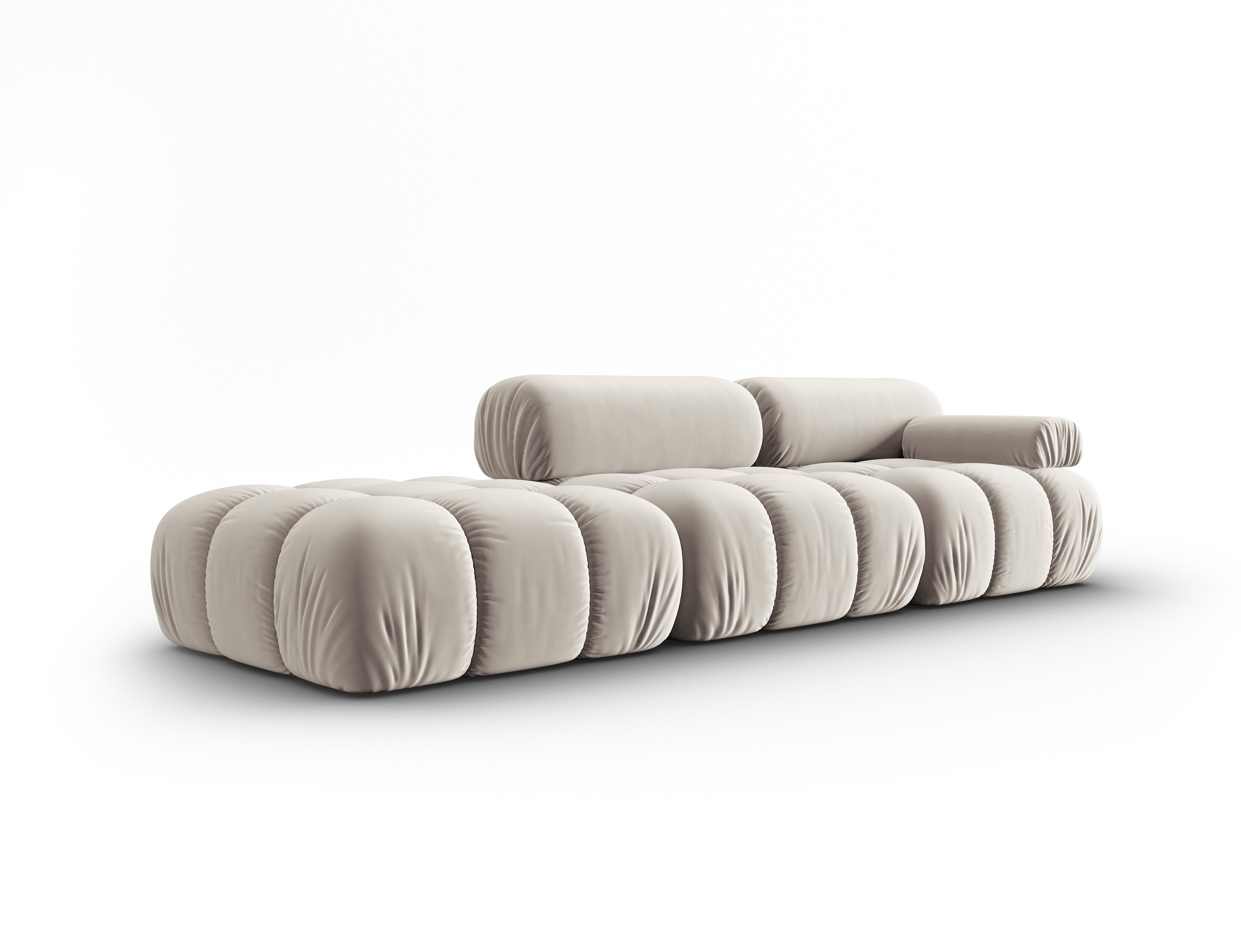 Sofa aus Samt, 3-Sitzer, offene linke Seite, CORTINA, beige