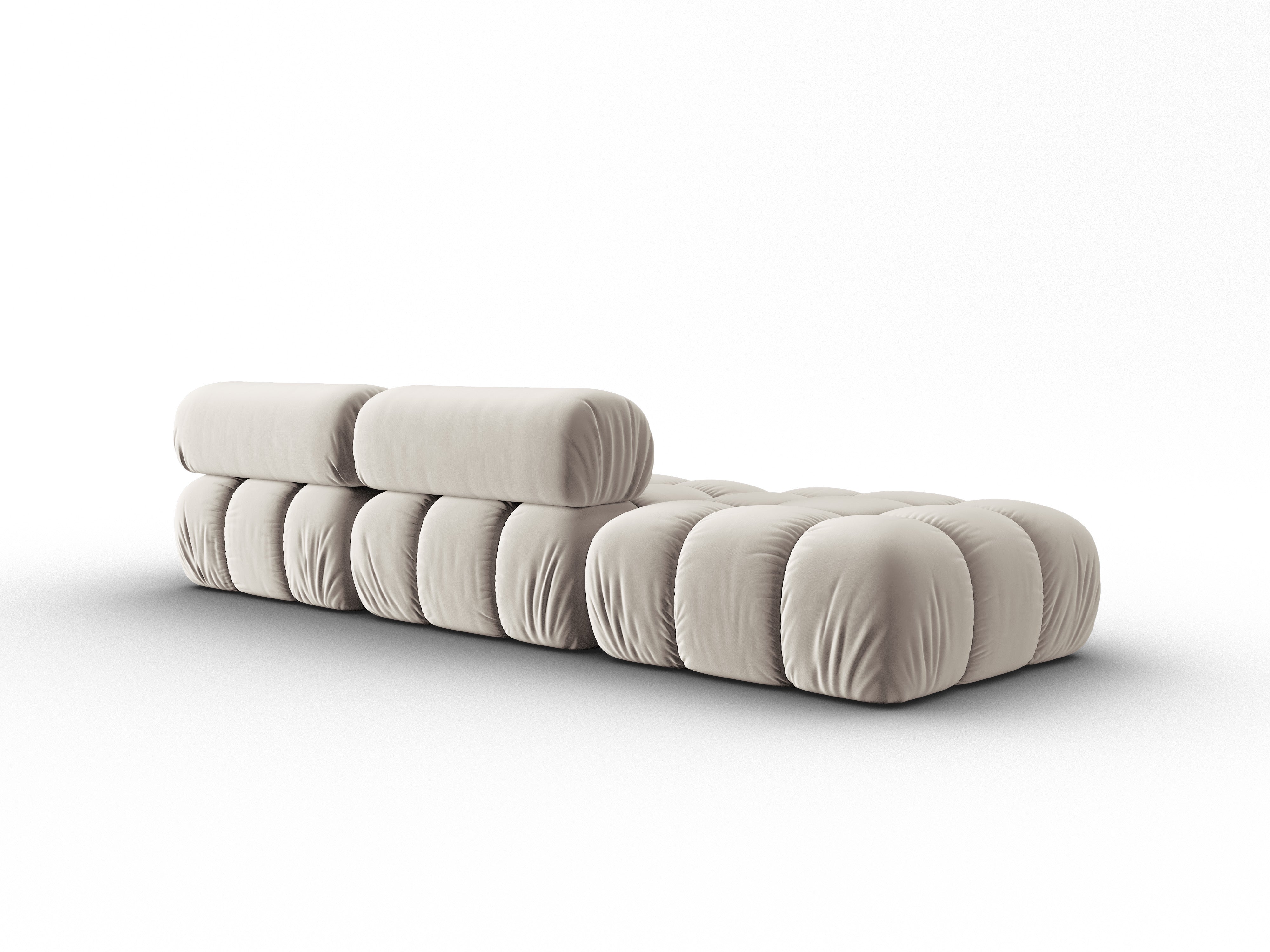Sofa aus Samt, 3-Sitzer, offene linke Seite, CORTINA, beige