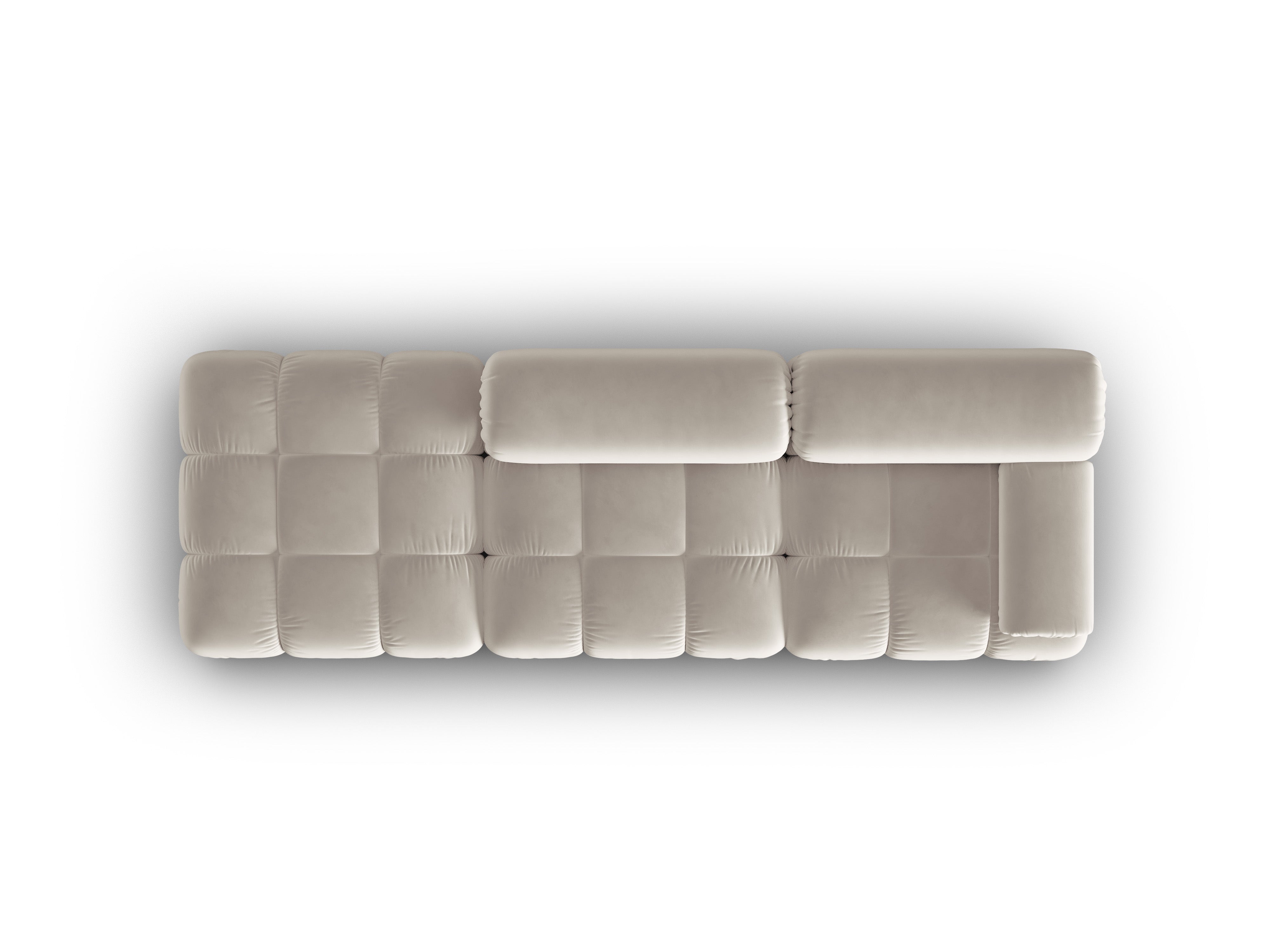 Sofa aus Samt, 3-Sitzer, offene linke Seite, CORTINA, beige