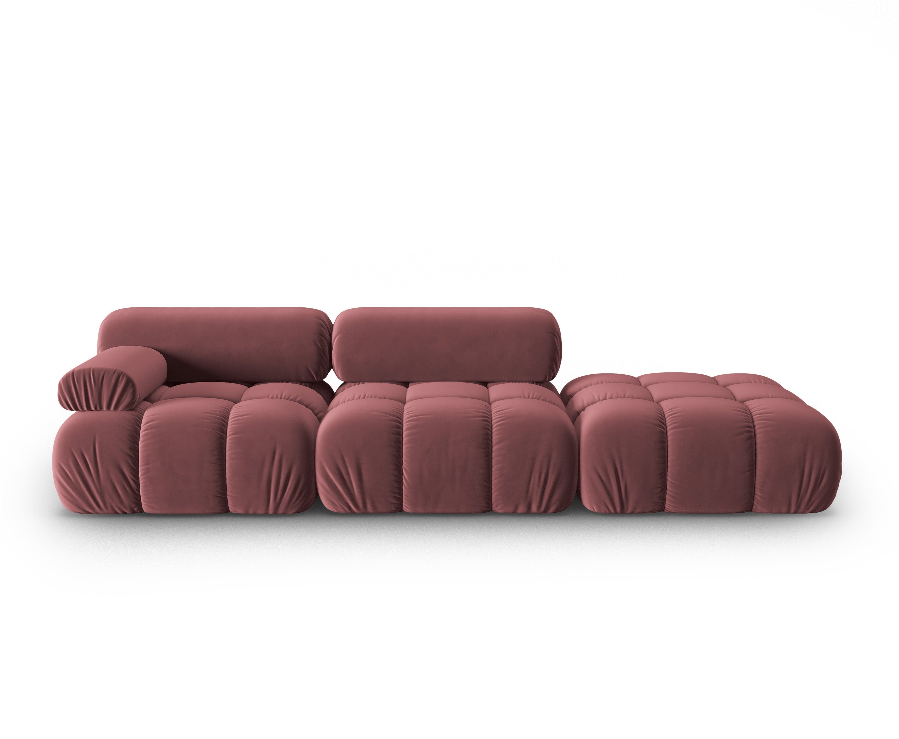 Sofa aus Samt, 3-Sitzer, offene rechte Seite, CORTINA, rosa