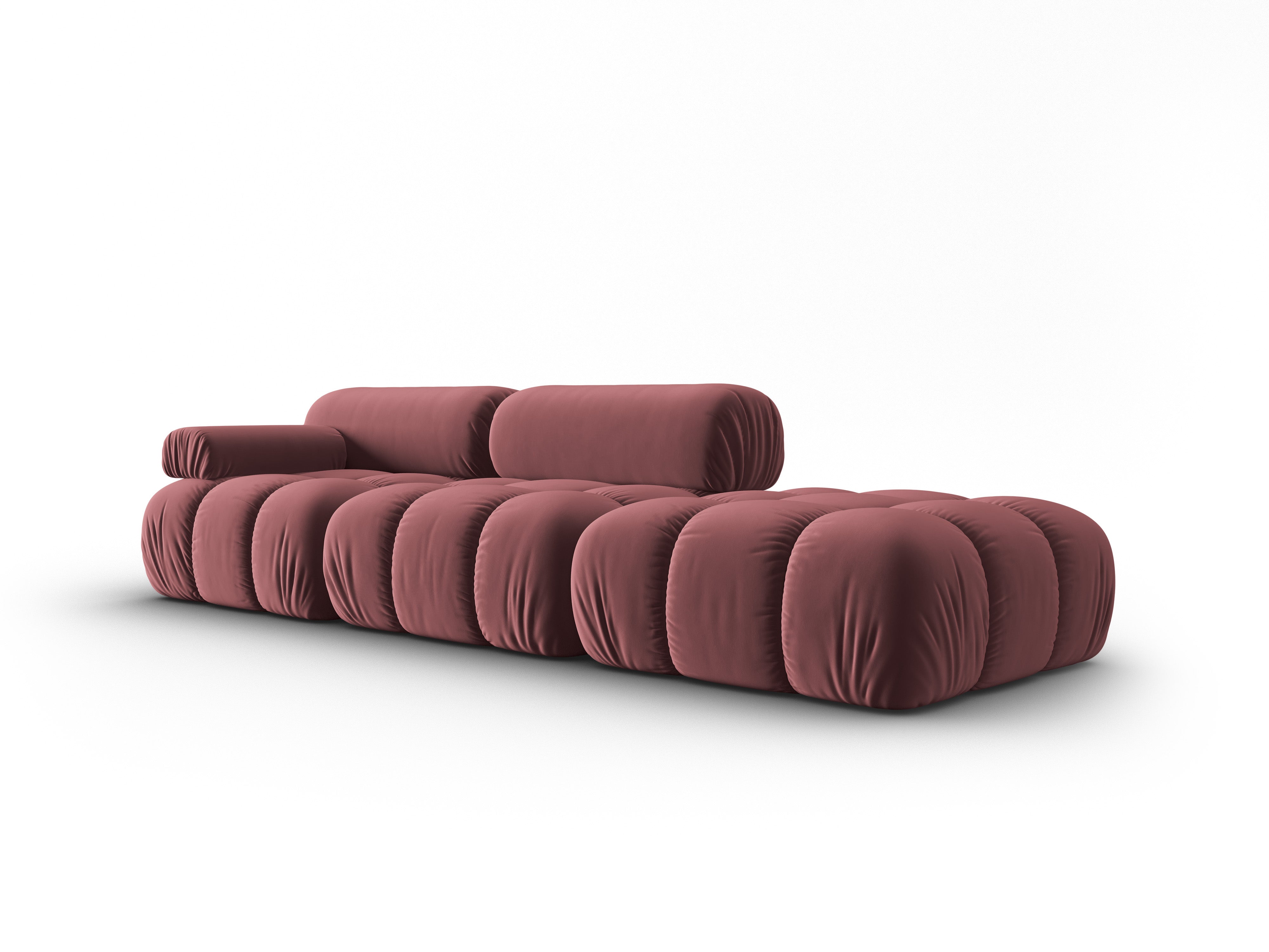 Sofa aus Samt, 3-Sitzer, offene rechte Seite, CORTINA, rosa
