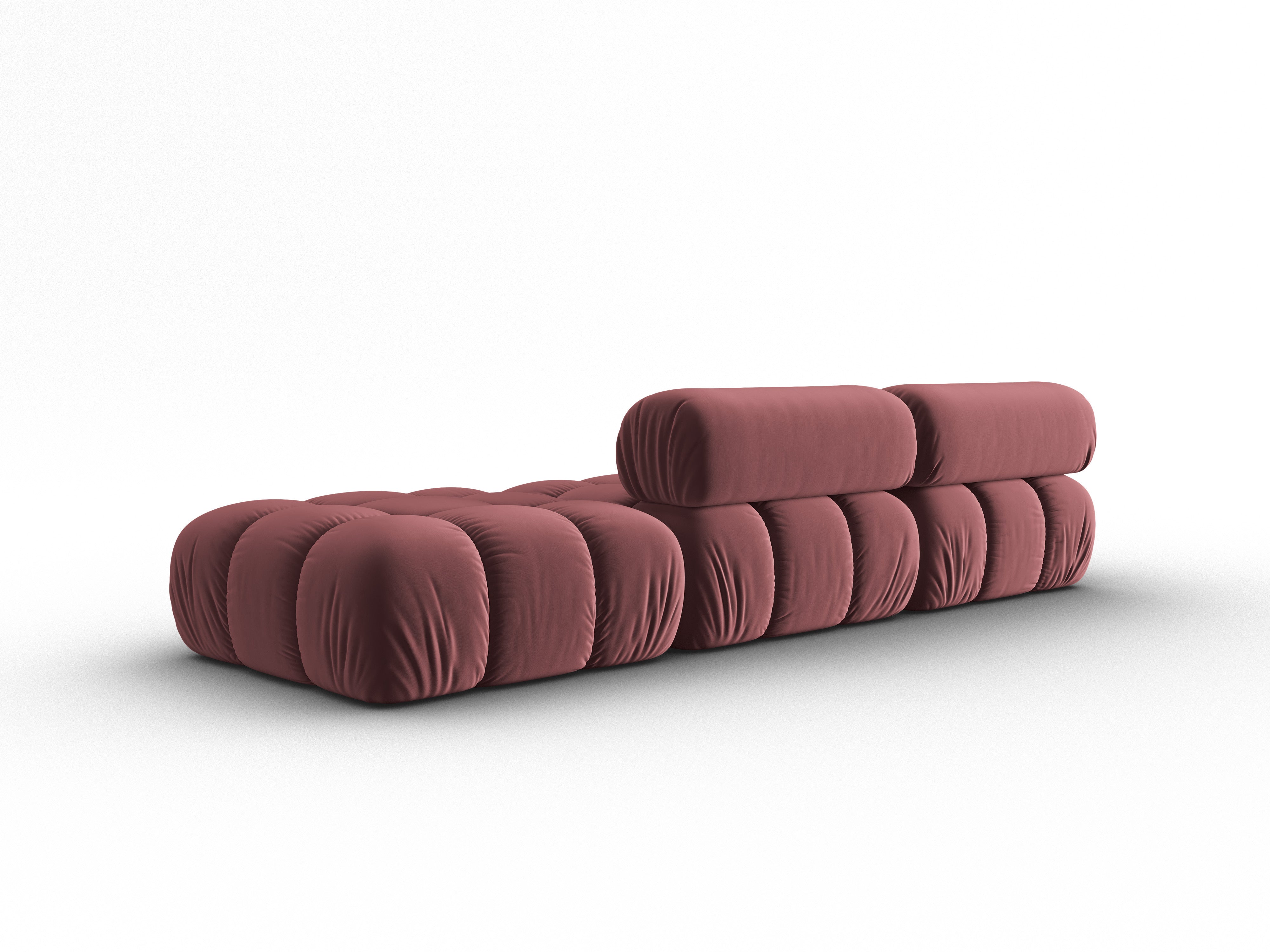 Sofa aus Samt, 3-Sitzer, offene rechte Seite, CORTINA, rosa