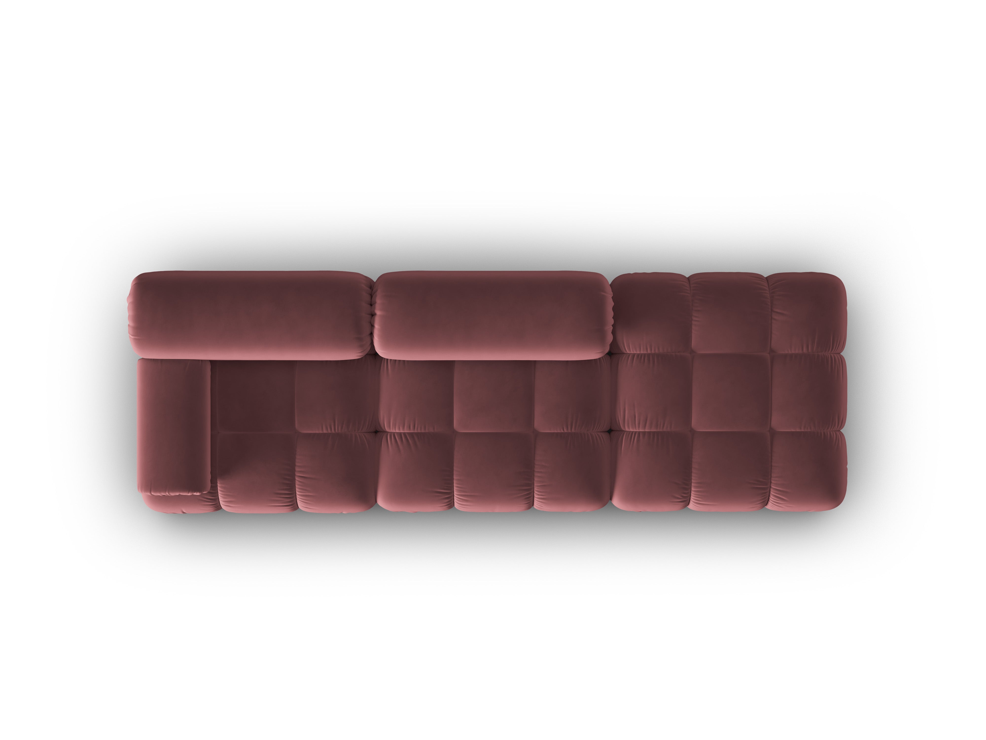 Sofa aus Samt, 3-Sitzer, offene rechte Seite, CORTINA, rosa