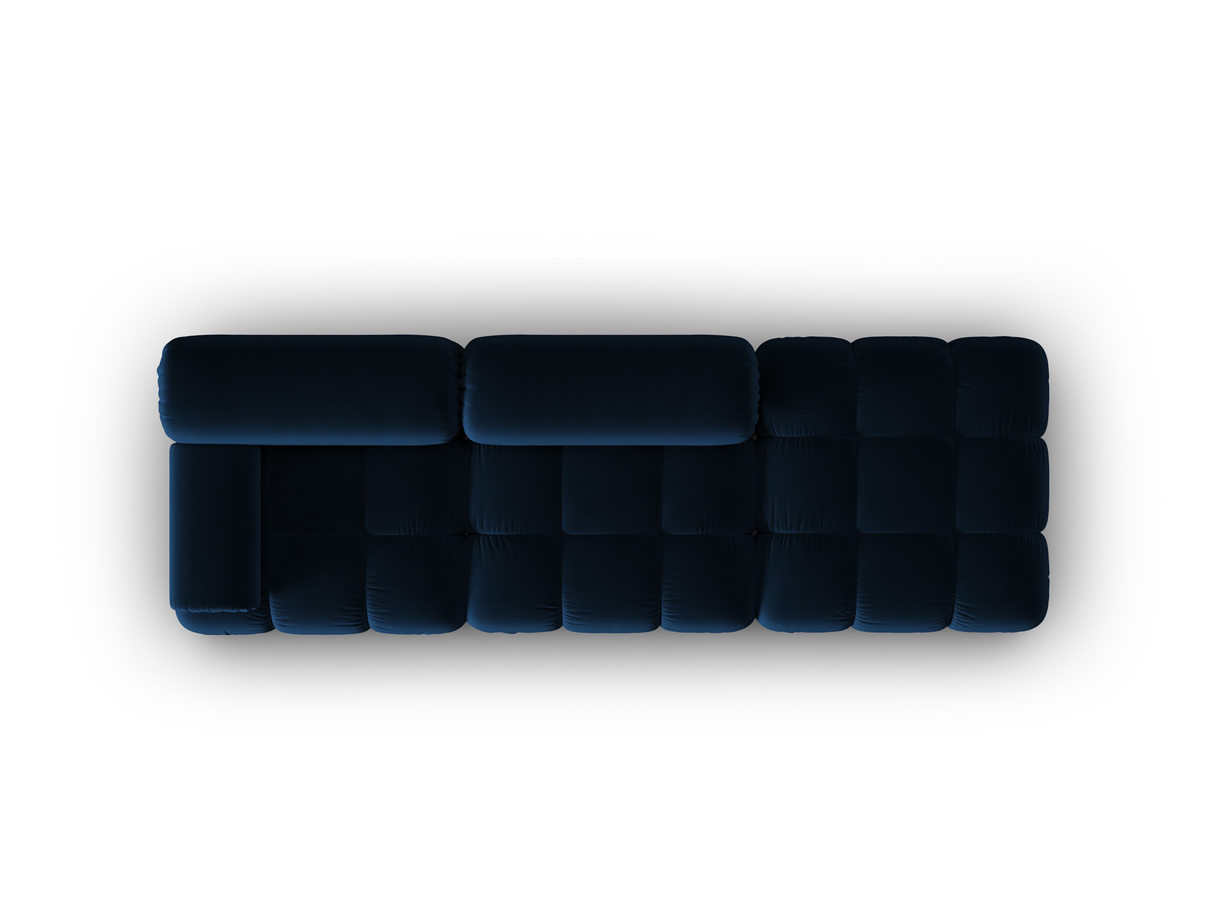 Sofa aus Samt, 3-Sitzer, offene rechte Seite, CORTINA, königsblau