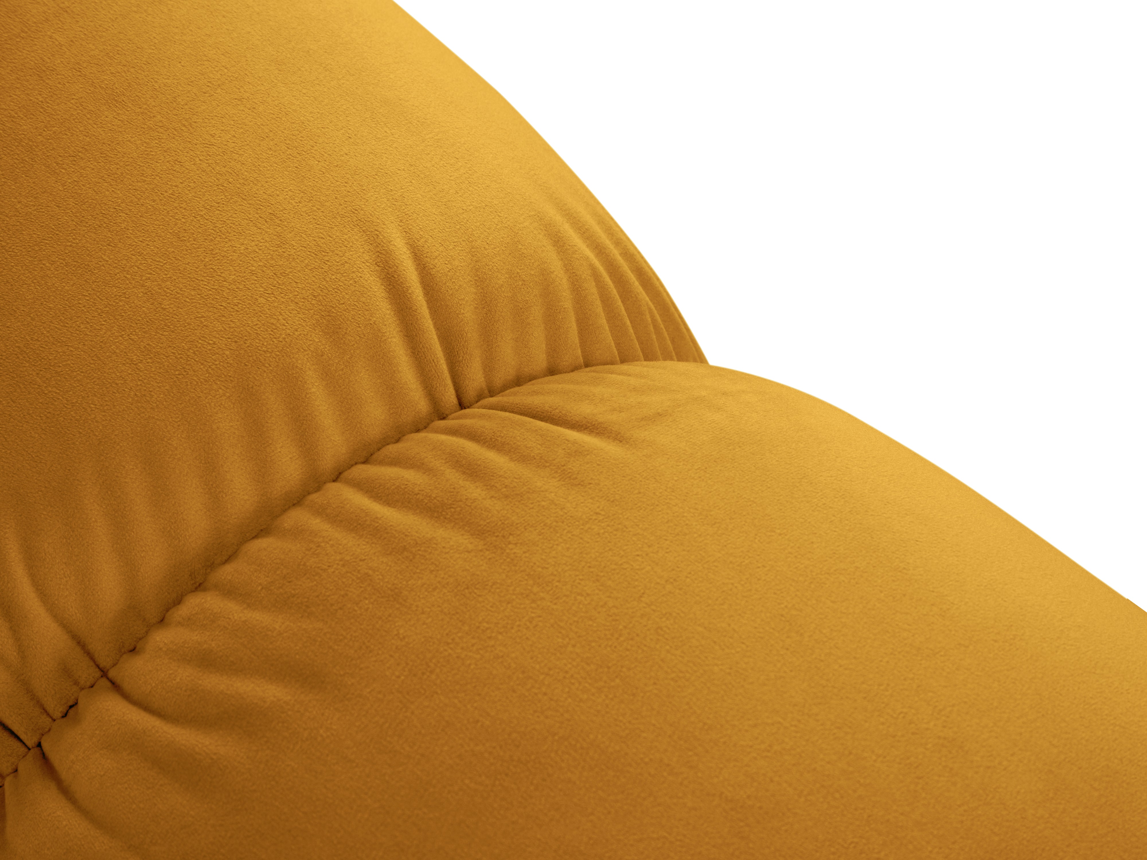 Sofa aus Samt, 3-Sitzer, offene rechte Seite, CORTINA, gelb