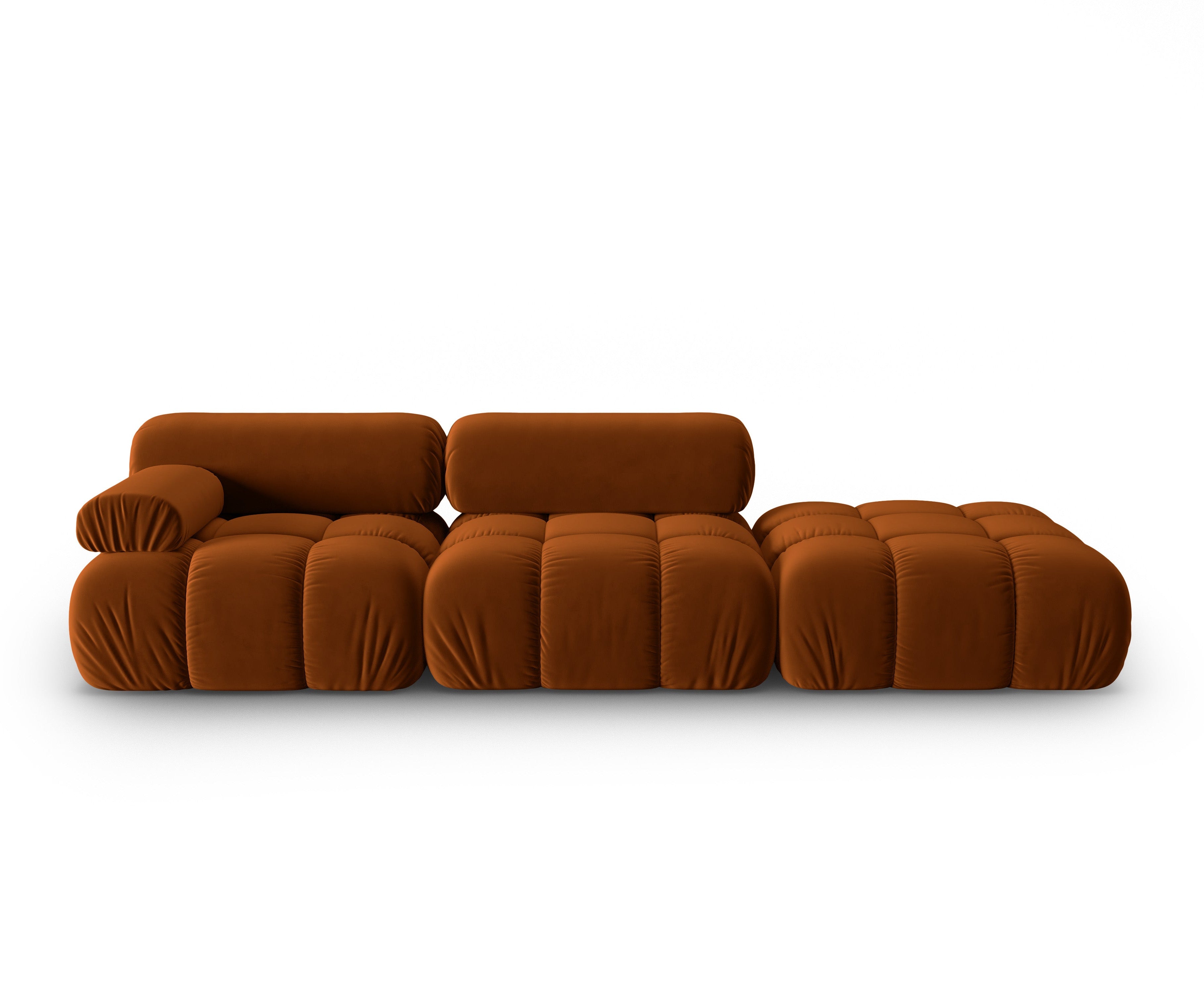 Sofa aus Samt, 3-Sitzer, offene rechte Seite, CORTINA, Terrakotta