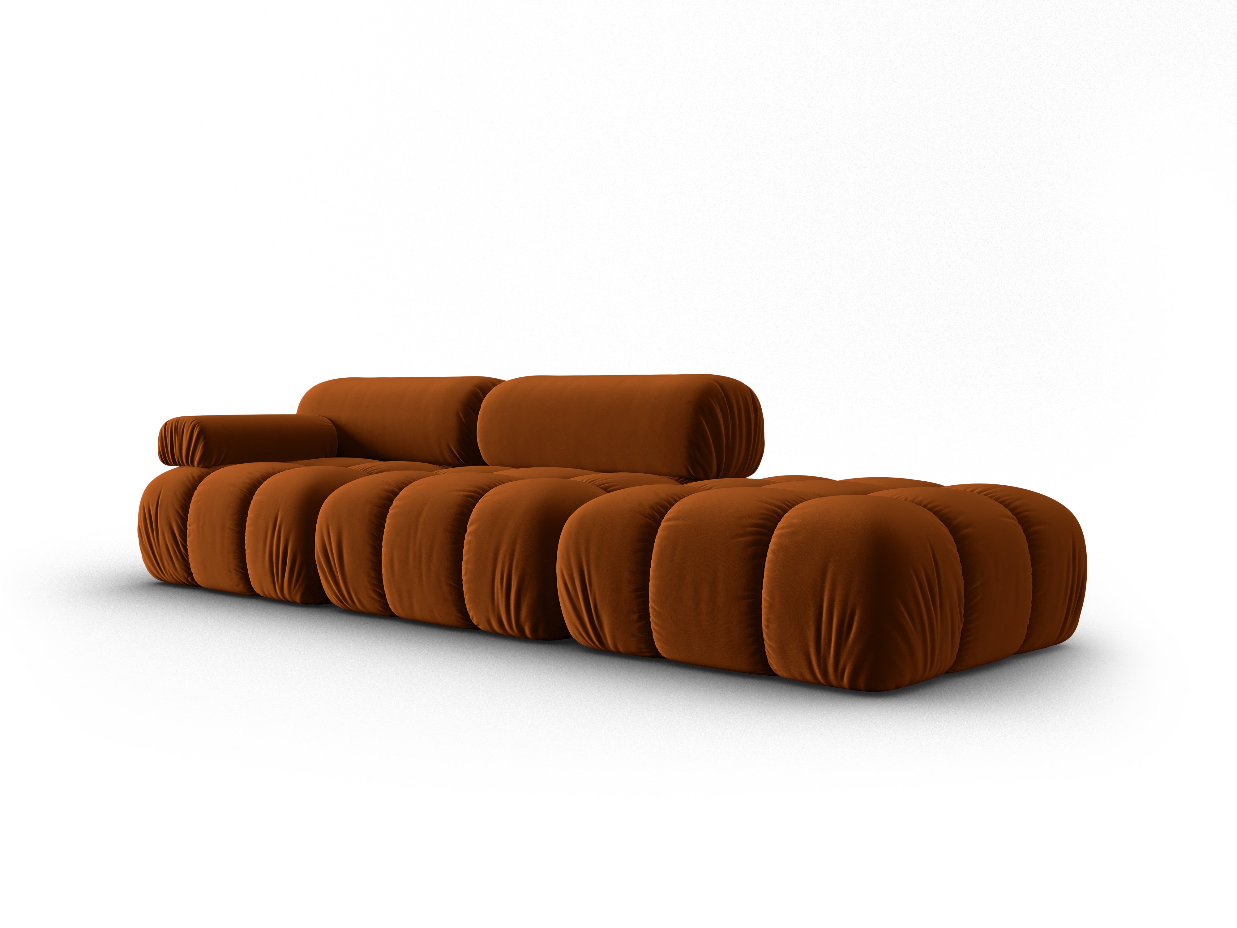 Sofa aus Samt, 3-Sitzer, offene rechte Seite, CORTINA, Terrakotta