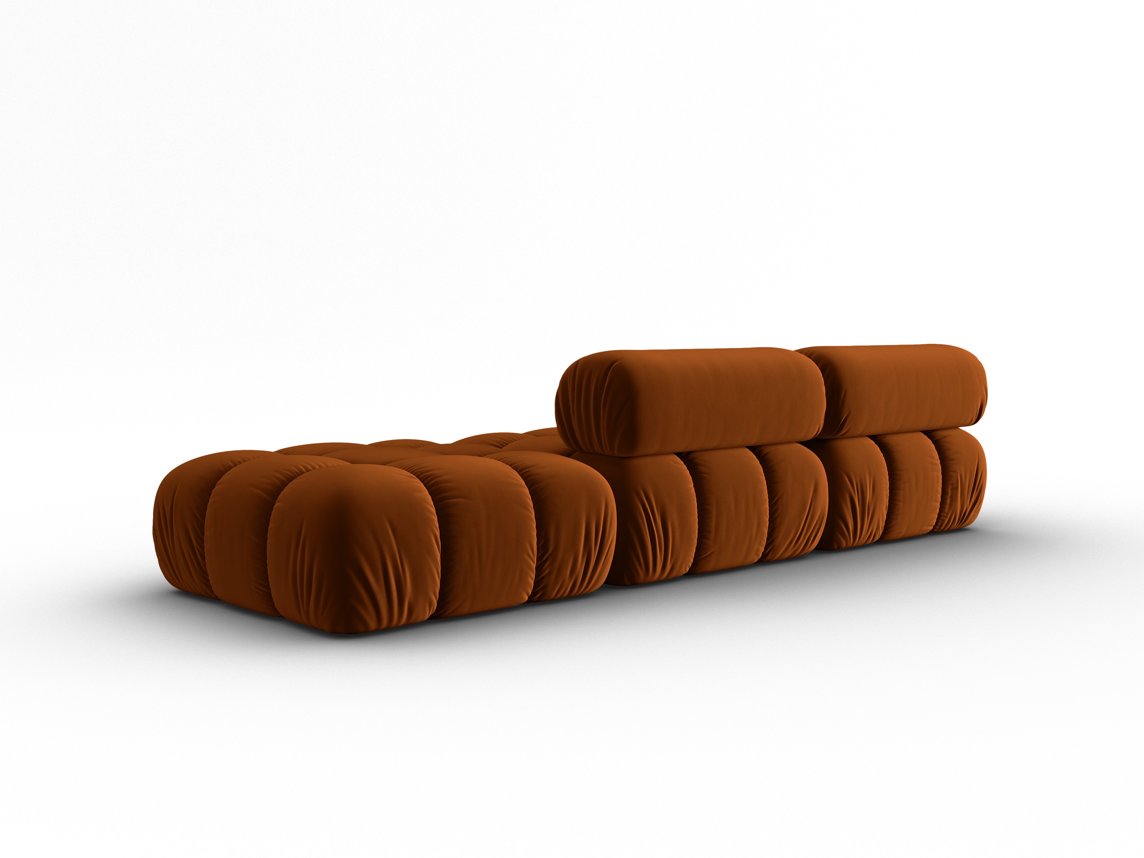 Sofa aus Samt, 3-Sitzer, offene rechte Seite, CORTINA, Terrakotta