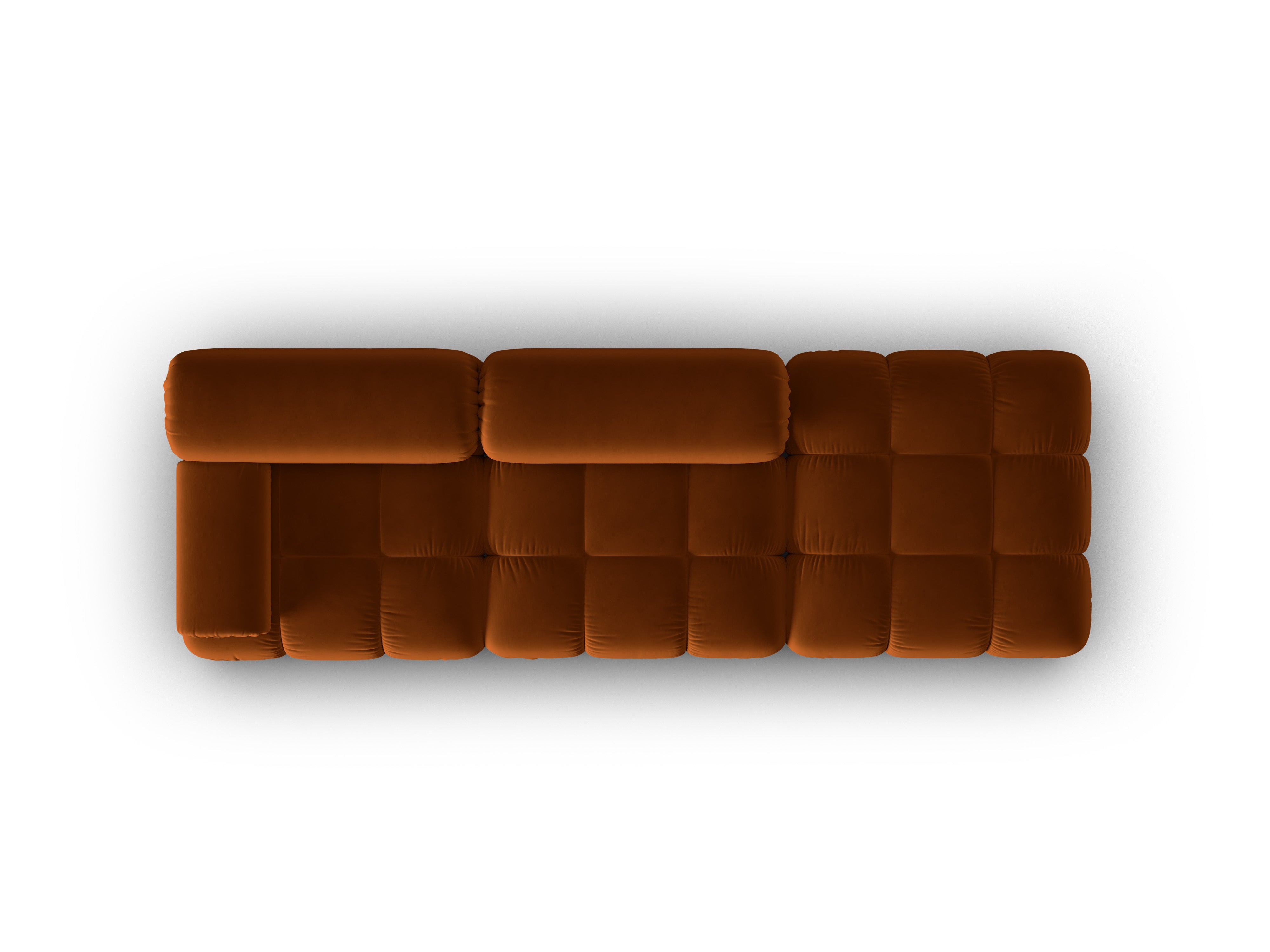 Sofa aus Samt, 3-Sitzer, offene rechte Seite, CORTINA, Terrakotta