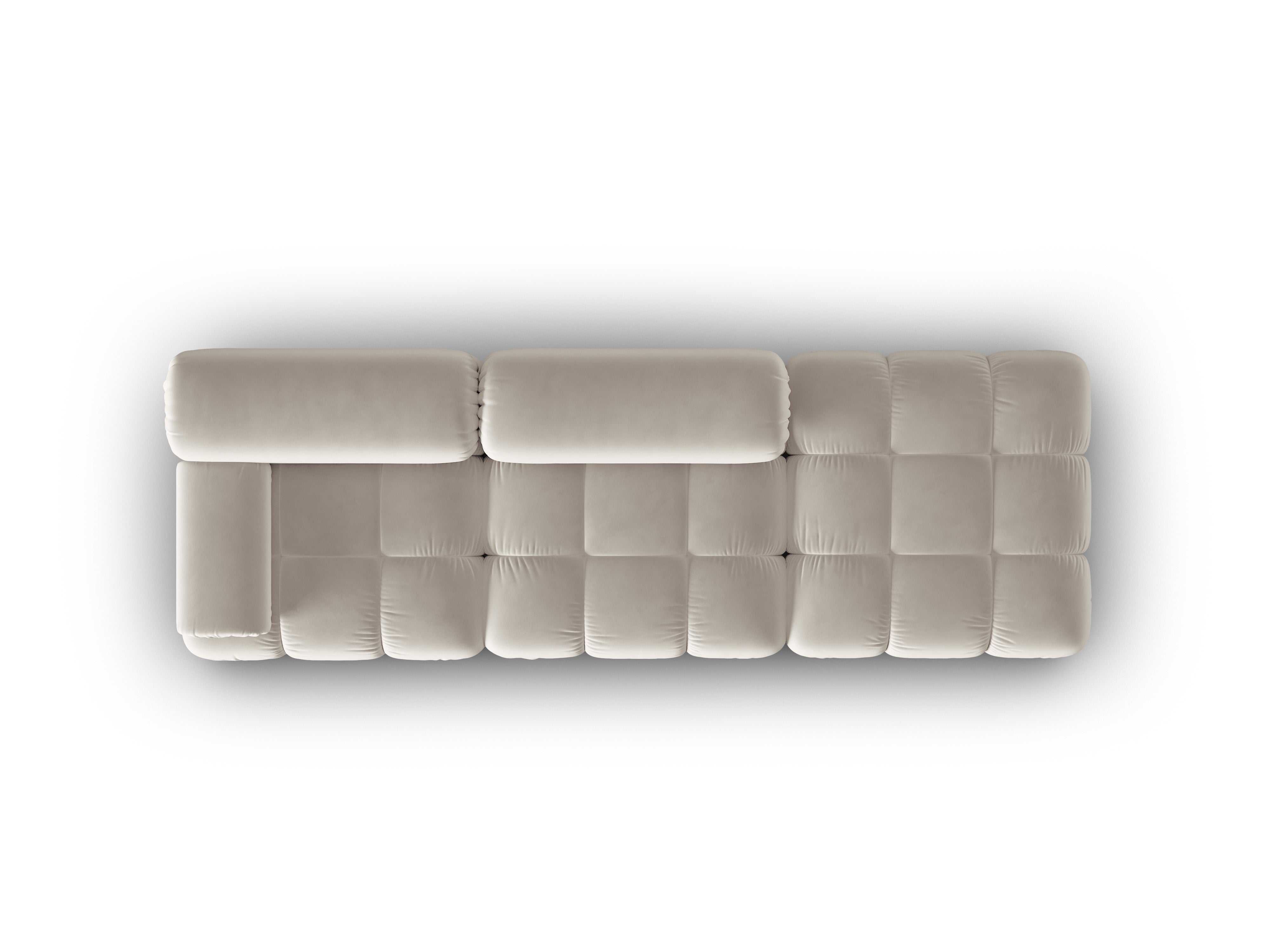 Sofa aus Samt, 3-Sitzer, offene rechte Seite, CORTINA, beige