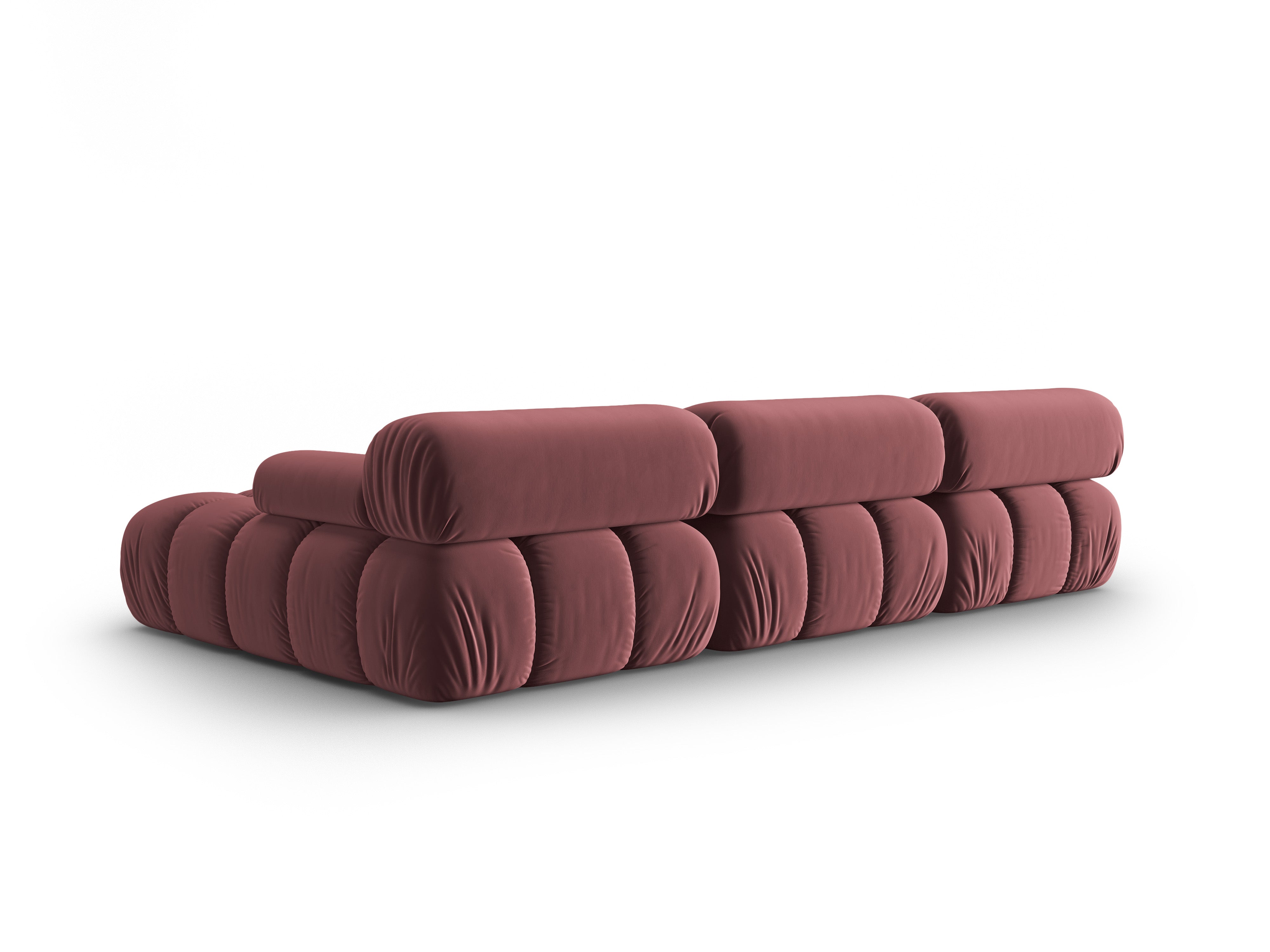 Samt-Ecksofa für 4 Personen rechts CORTINA rosa