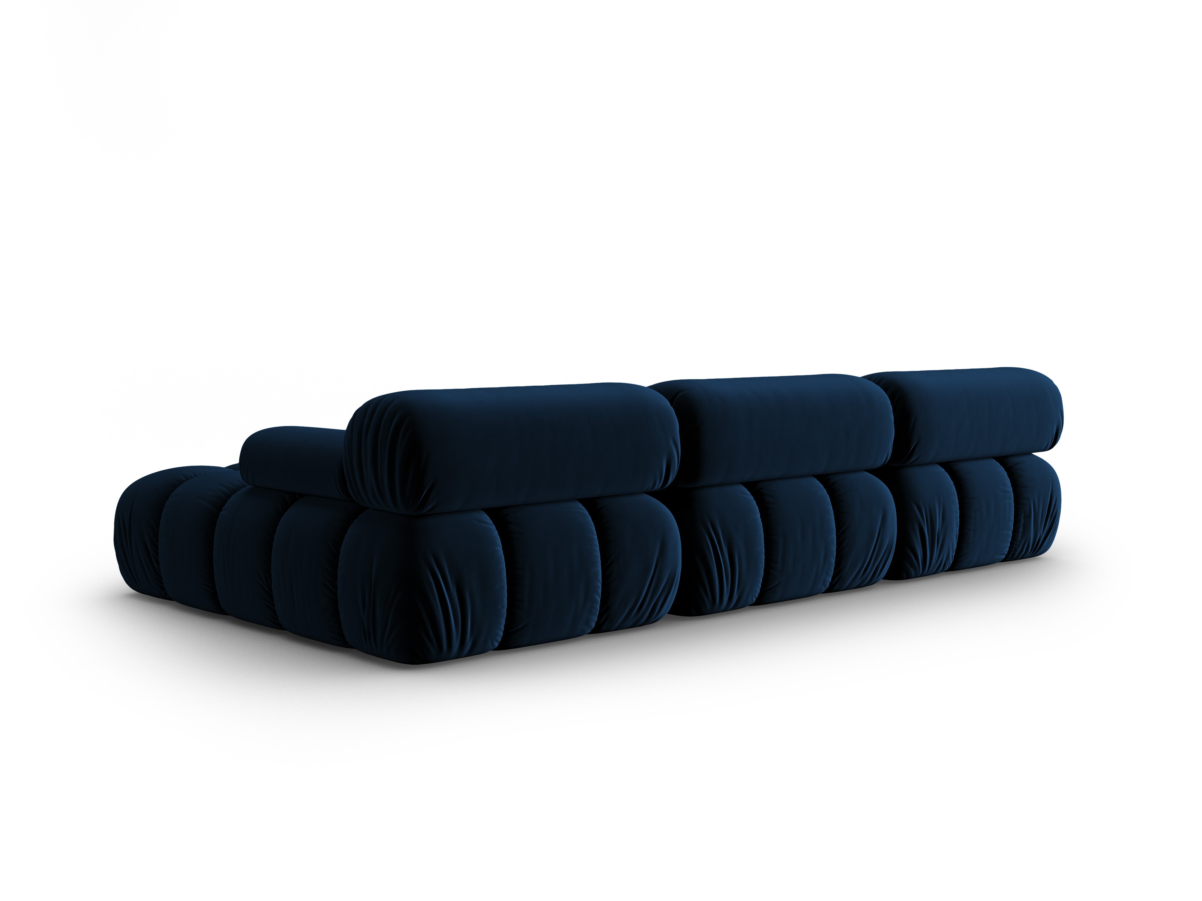 Samt-Ecksofa für 4 Personen, rechtsseitig, CORTINA, königsblau